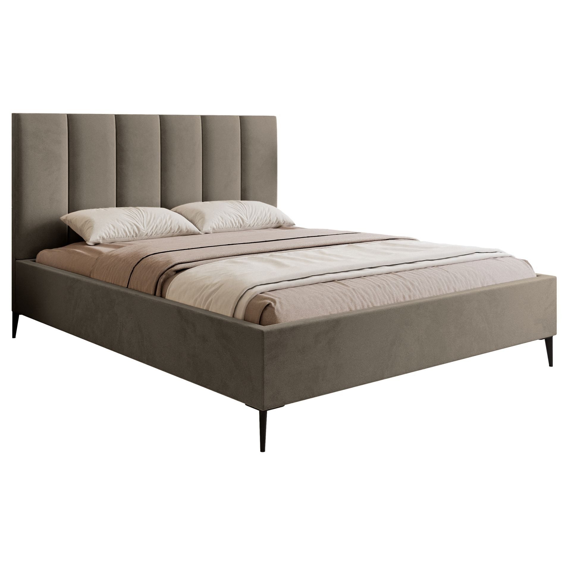 Selsey Polsterbett MASEGO, Gepolstertes Doppelbett mit Samtbezug, Betthaupt günstig online kaufen