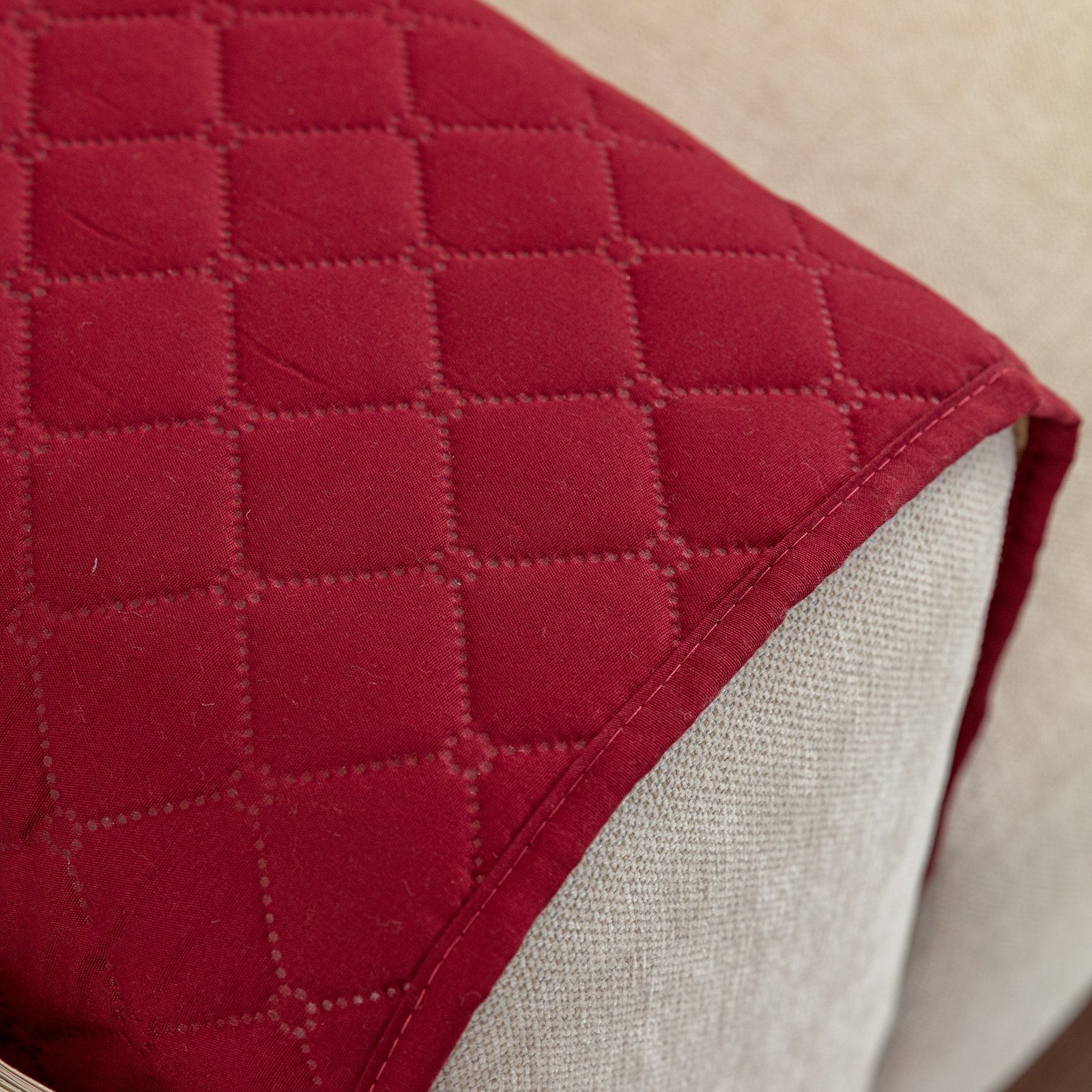 Armbezug, rutschfest, Sofahusse Sofa, Seitentasche, wasserabweisend, für mit 50x90cm Rot Rosnek,