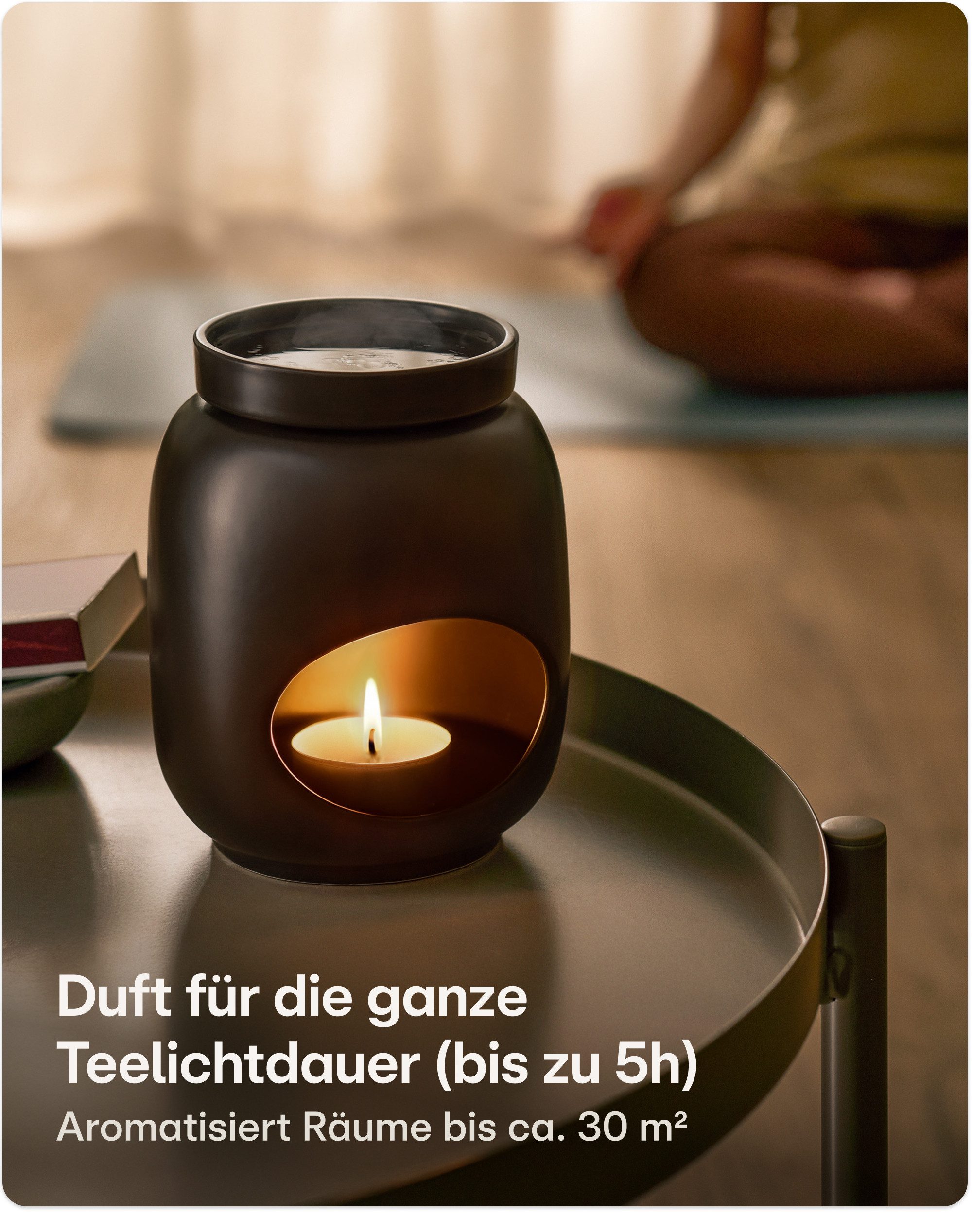 Praknu Duftlampe Duftlampe Keramik 100ml – Teelicht Aromalampe für Öle & Duftwachs (Einzelartikel, 1 St., 1 x Praknu Teelicht Duftlampe Keramik 100 ml – Verdamp – Bild 4 von 5