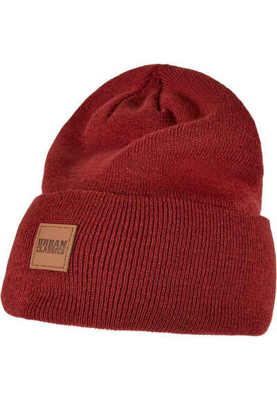 URBAN CLASSICS Beanie Unisex Synthetic Leatherpatch Long Beanie (1-St)