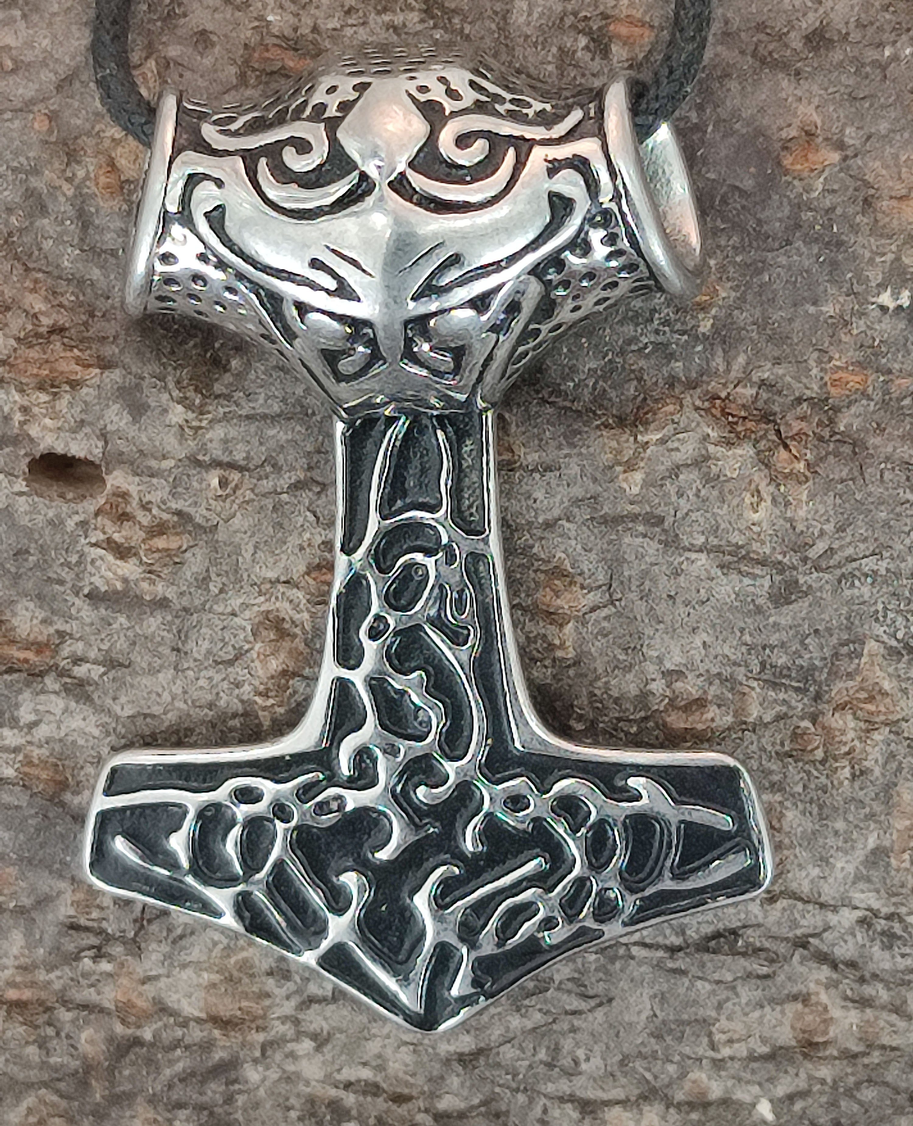 54 Leather Thorhammer Mjölnir of Thorshammer Nr. Anhänger Ketten Thor Kettenanhänger Edelstahl Hammer Kiss