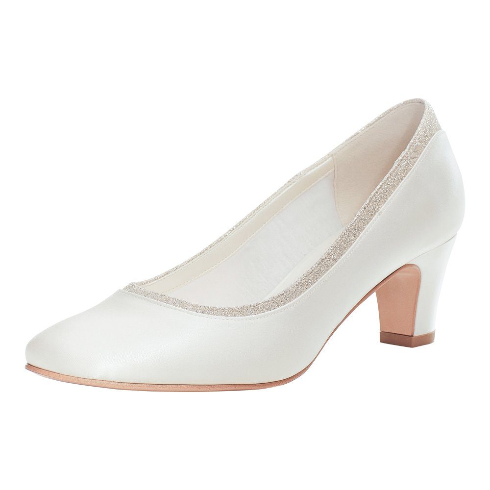 Zapato De Novia Rainbow Club Anika - Bomba Con Tacón Bajo 5 Cm En Satén Marfil