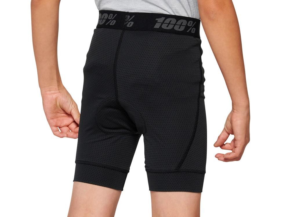 100% Fahrradhose 100% Ridecamp Youth Short w/ Liner 28" black - bequeme MTB-Kinder-Shor