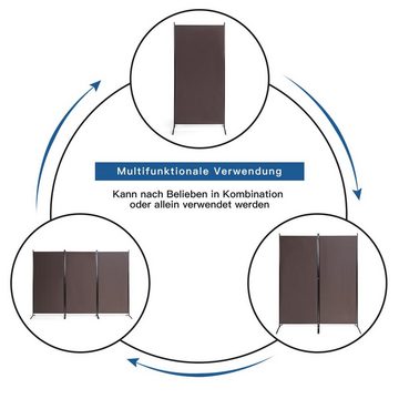 COSTWAY Paravent (3 St), mit verstellbaren Untersetzern, 260 x 183cm