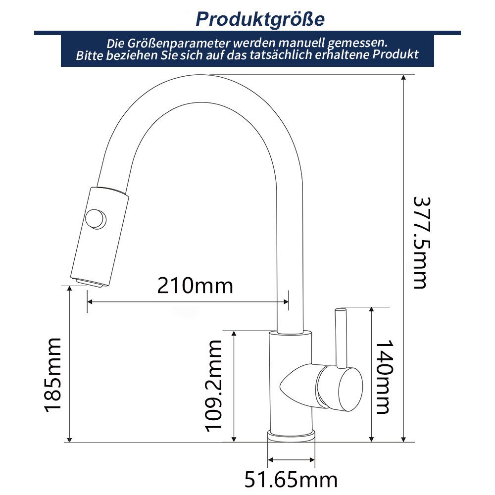 HOMELIVE Spültischarmatur Wasserhahn Küche ausziehbar Küchenarmatur günstig online kaufen