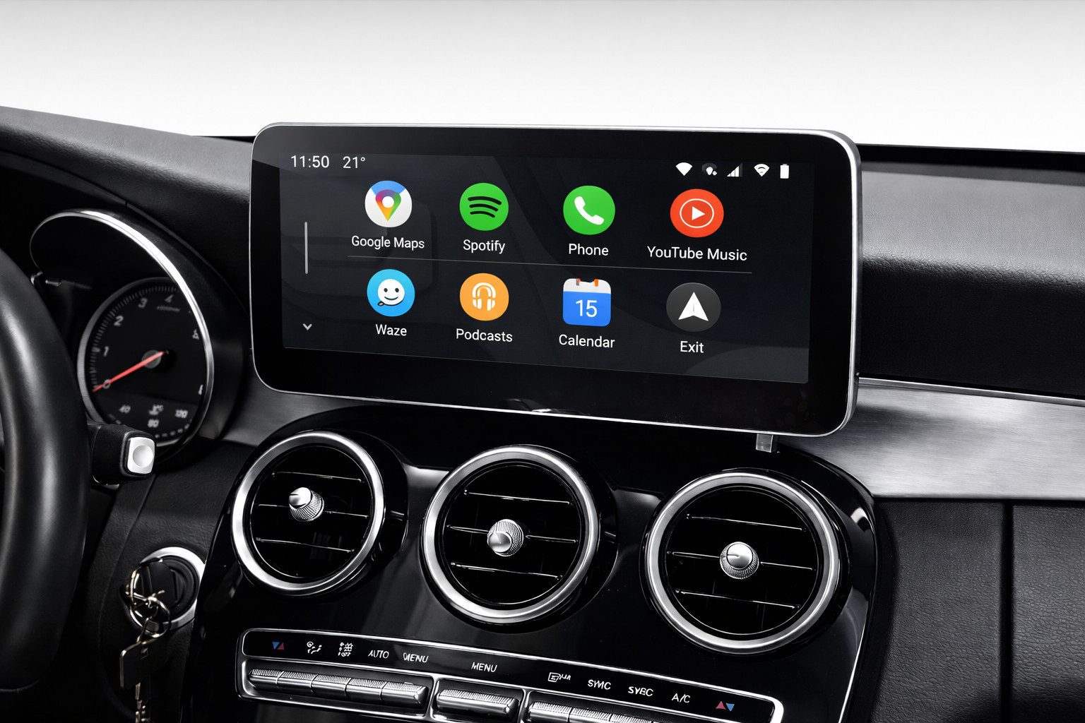 GABITECH 10,25" Linux CarPlay Display für Mercedes C/GLC/V/X W205 NTG 5.0 Einbau-Navigationsgerät (Drahtlos Apple CARPLAY und Android Auto)