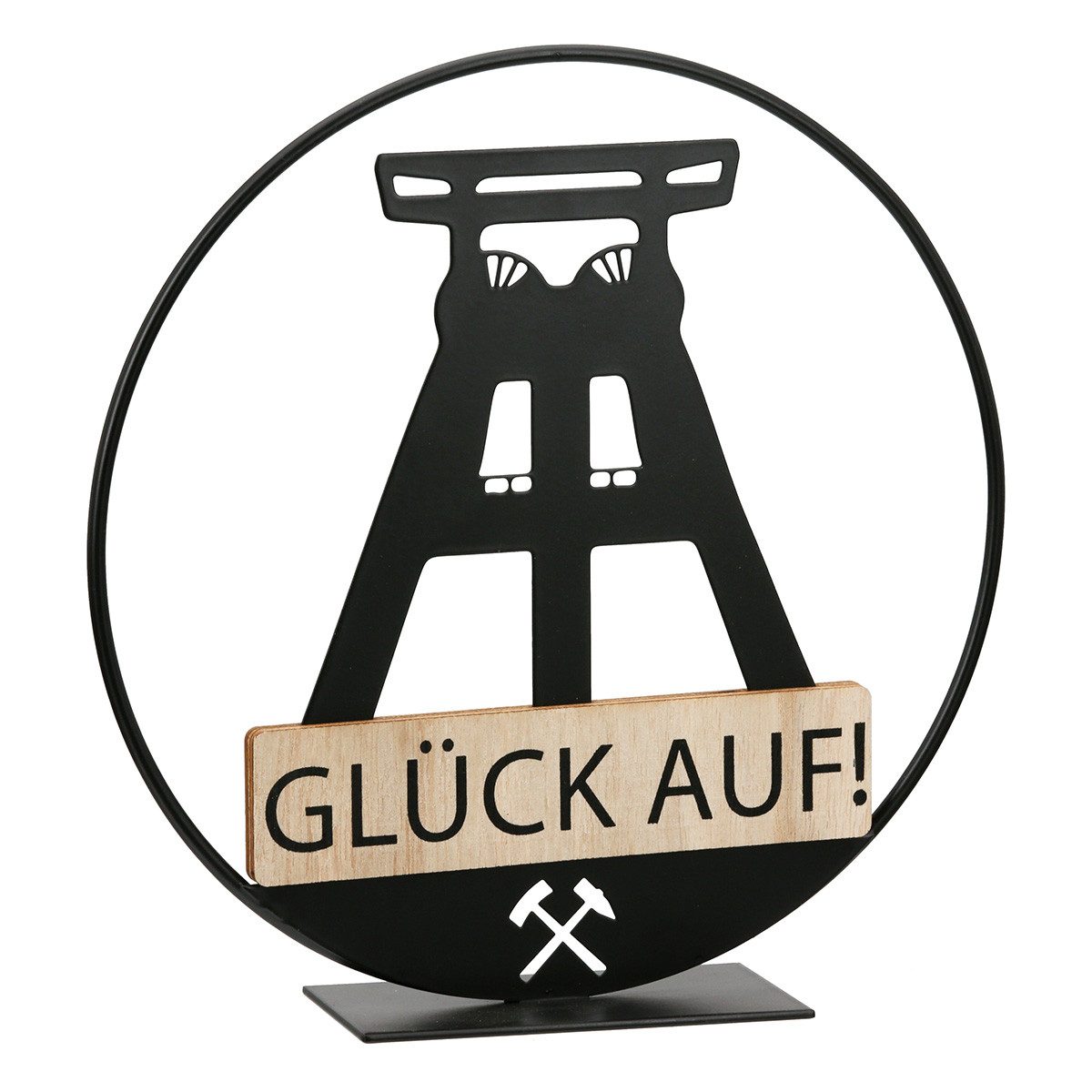 GILDE Skulptur Standrelief Glück auf rund Metall Wohnaccessoire Deko (1 St)