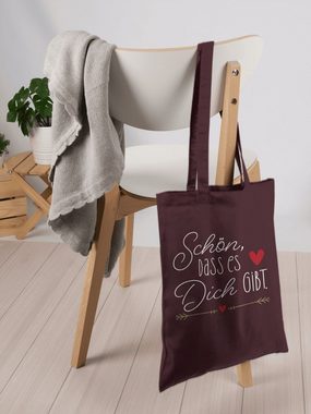 Shirtracer Umhängetasche Schön dass es dich gibt - Geschenke für Frauen Weihnachts-Geschenk Ges, Valentinstag Partner Liebe