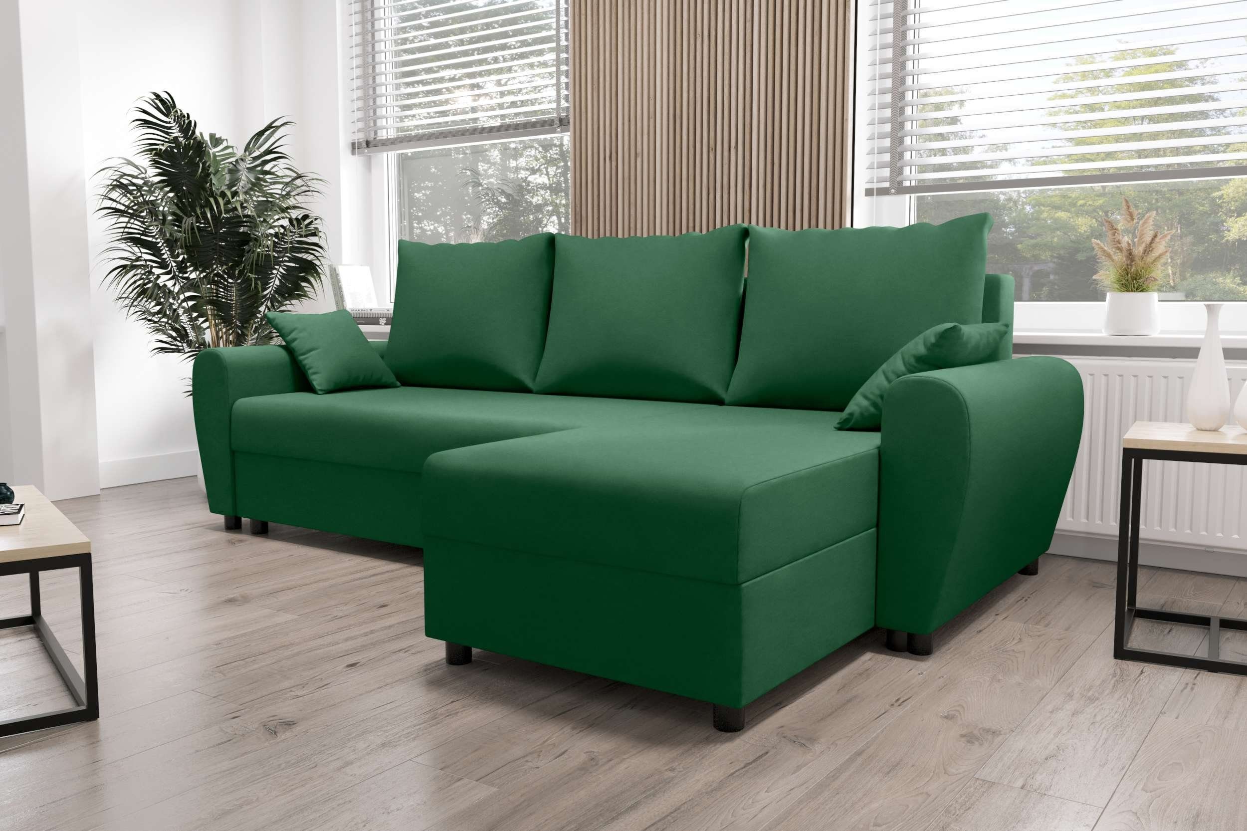 Melina, Ecksofa Bettfunktion, mit Bettkasten, Design Sitzkomfort, Modern Sofa, Eckcouch, Stylefy L-Form, mit