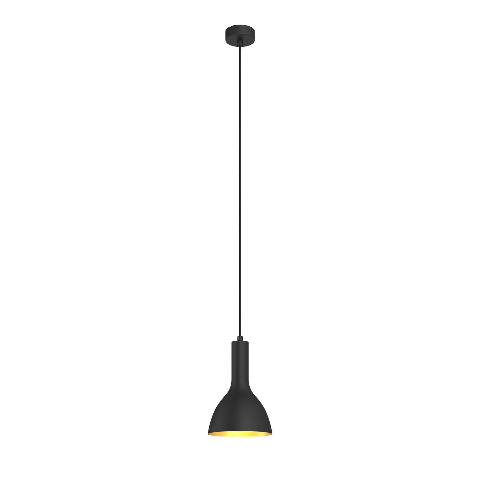 Arcchio Hängeleuchte Cosmina, dimmbar, Leuchtmittel nicht inklusive, Modern, Stahl, Schwarz, gold, 1 flammig, E27, Deckenlampe