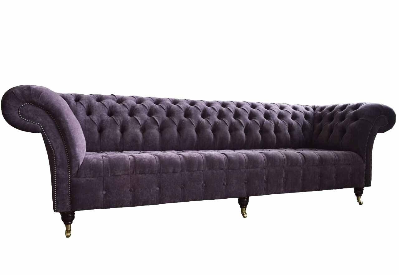 Xlmoebel Chesterfield-Sofa 4-Sitzer Sofa Couch Textil für modernes Wohnzimmerdesign, 1 Teile, Made in Europa