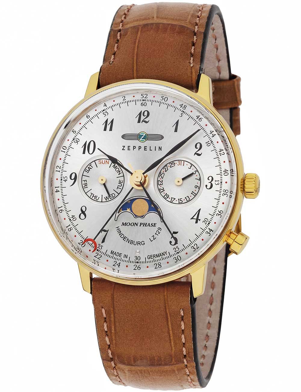 ZEPPELIN Quarzuhr Zeppelin 7039-1 Hindenburg Mondphase Damenuhr 36mm 3ATM Zeppelin 7039-1 Hindenburg Mondphase Damenuhr 36mm 3ATM