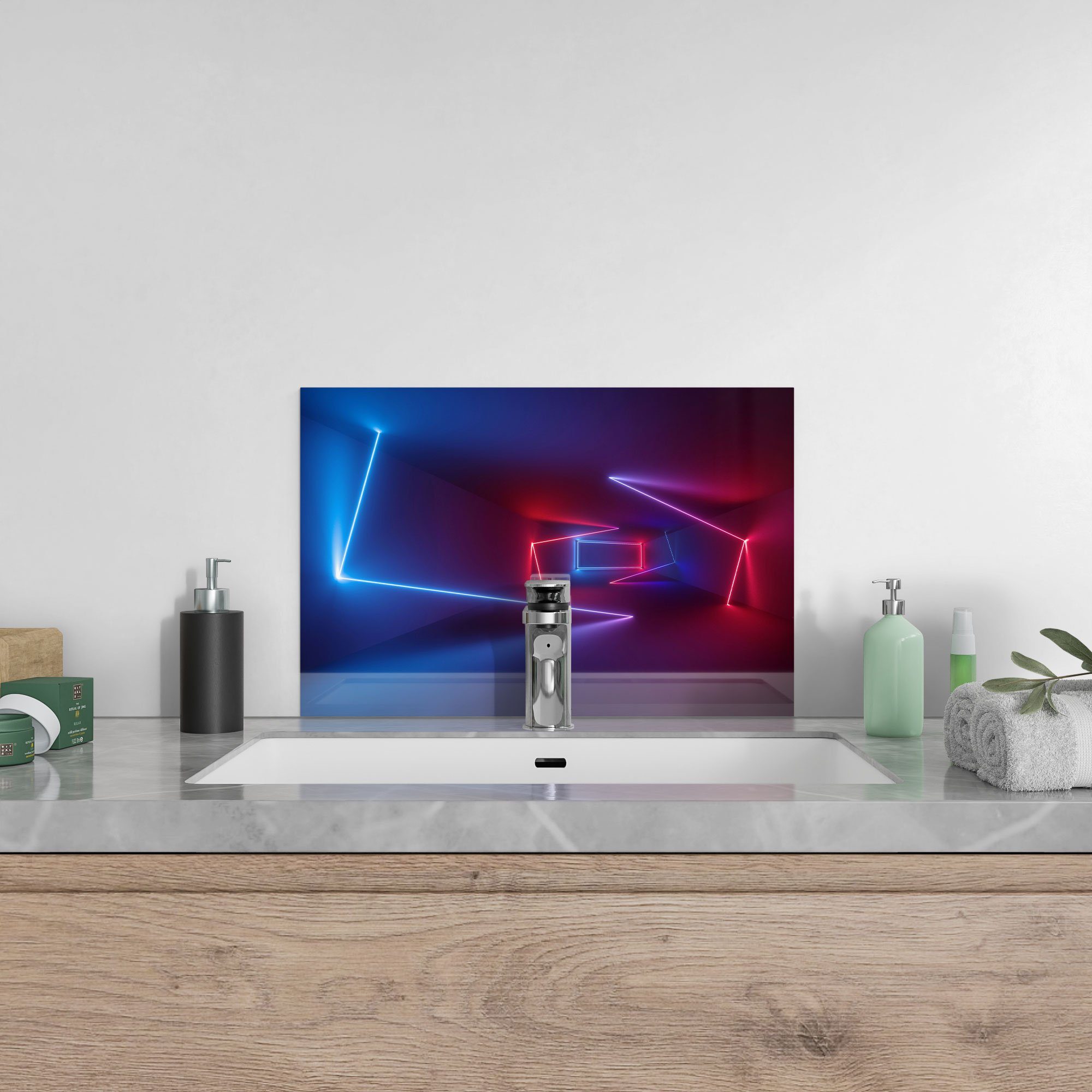 'Ultraviolette DEQORI Herdblende Glas Spritzschutz Raumteiler', Küchenrückwand Badrückwand