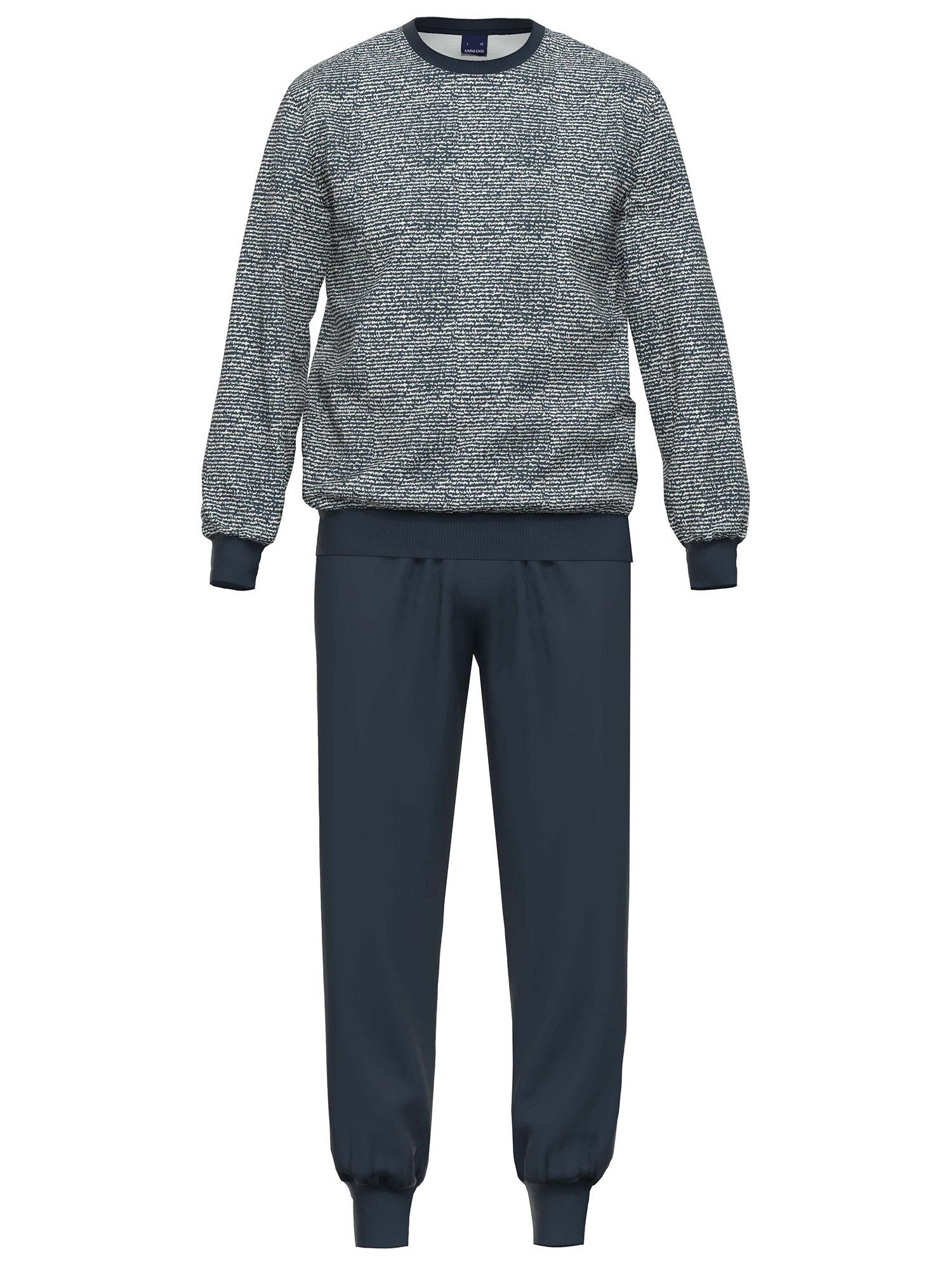 Pyjama Herren Pyjama lang, Rundhals Nightwear / Frottee