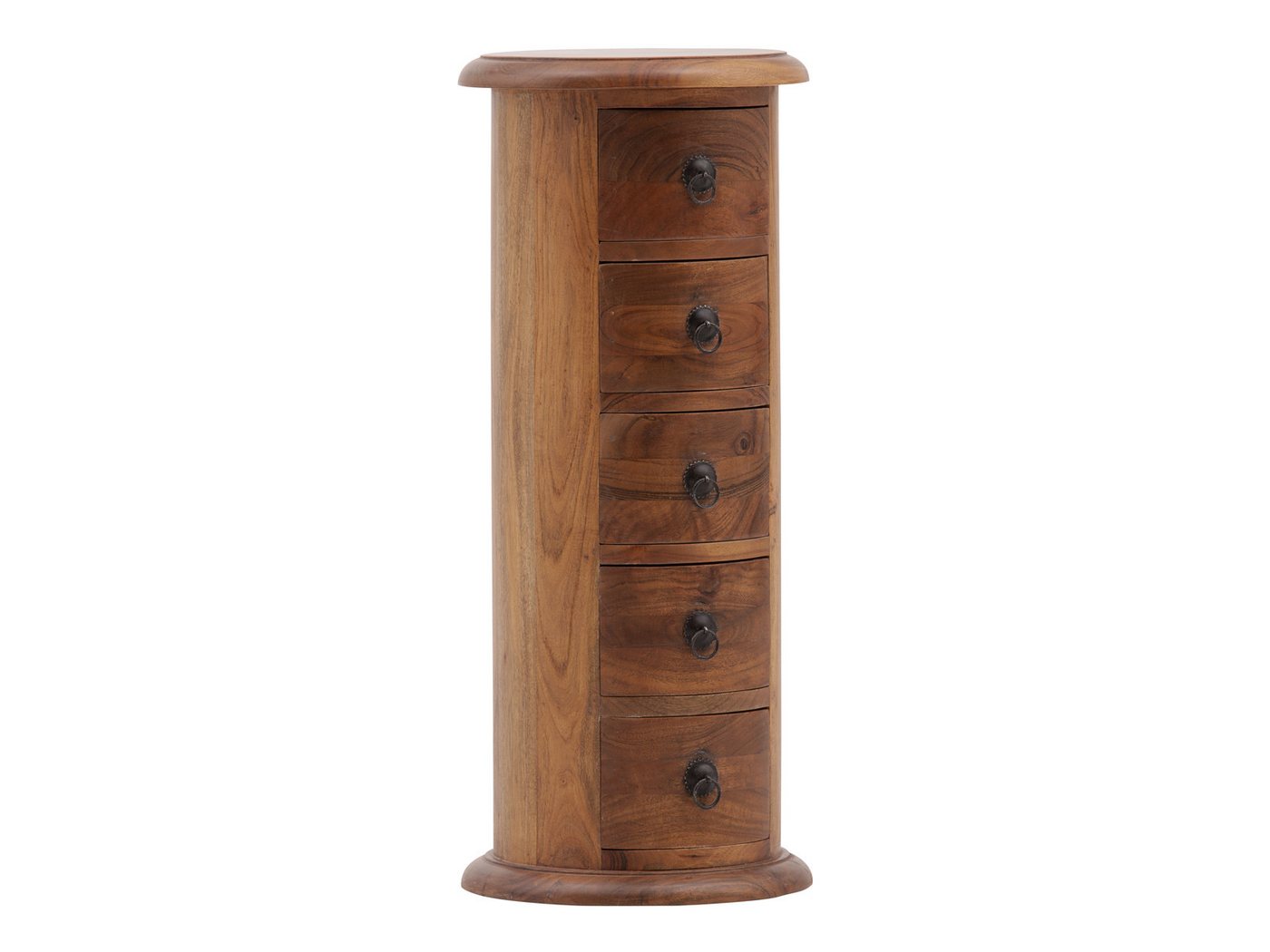 massivum Kommode Merlow Akazie Rundschrank 5 Schub Beistelltisch (1 St)