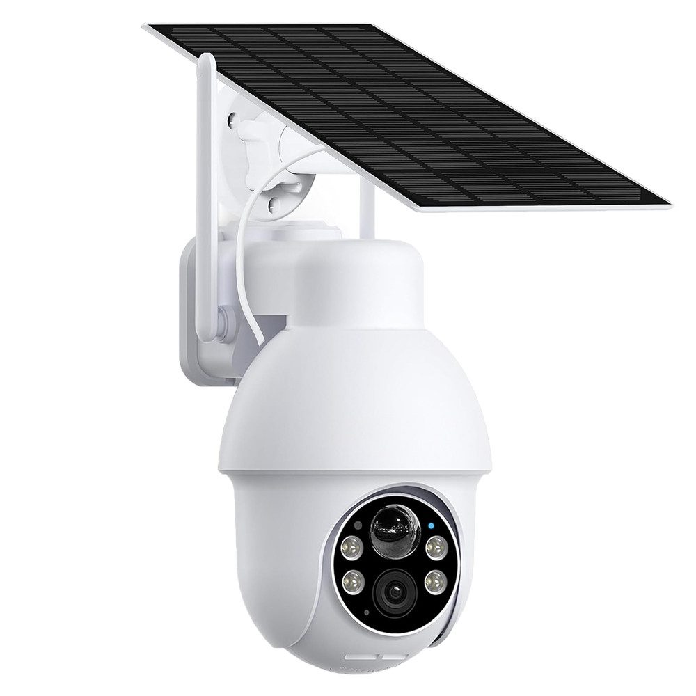 TWUFY Überwachungskamera 2K Solar Überwachungskamera Aussen WiFi 5MP Ultra HD 360°PTZ Kamera (Außenbereich Sicherheit, Innenbereich Sicherheit, Außenbereich, Außen, Outdoor, Aussen, Kamera Überwachung Aussen Farbnachtsicht Zwei-Wege-Audio, 1-tlg., PIR Bewegungserkennung,Intelligenter Alarm Alexa Kompatibe, Außenkamera mit solar Akku über einen 4 x Digitalzoom)