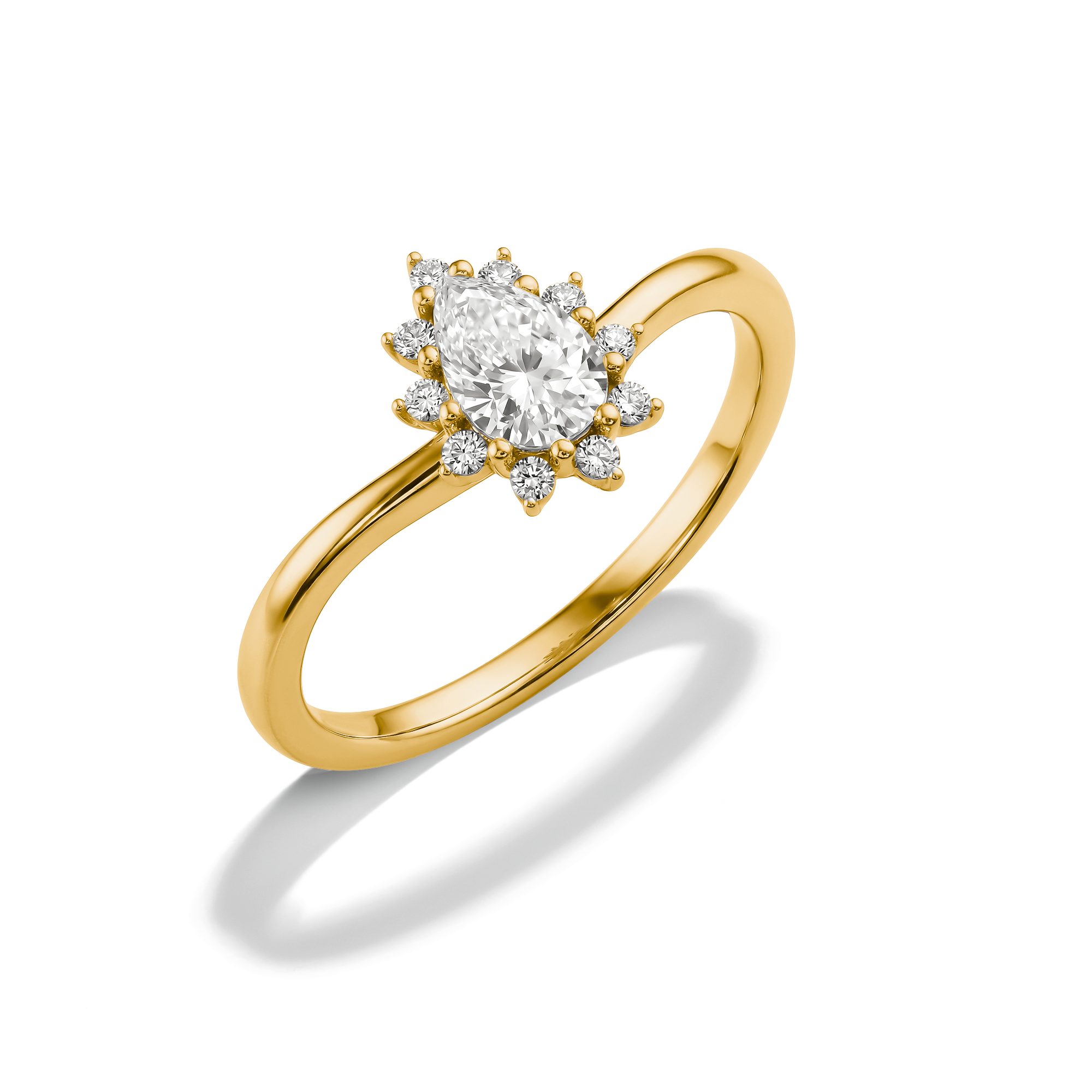 THOMAS SABO Fingerring Ring mit Zirkoniasteinen gelbgoldfarben, mit Zirkonia (synth)