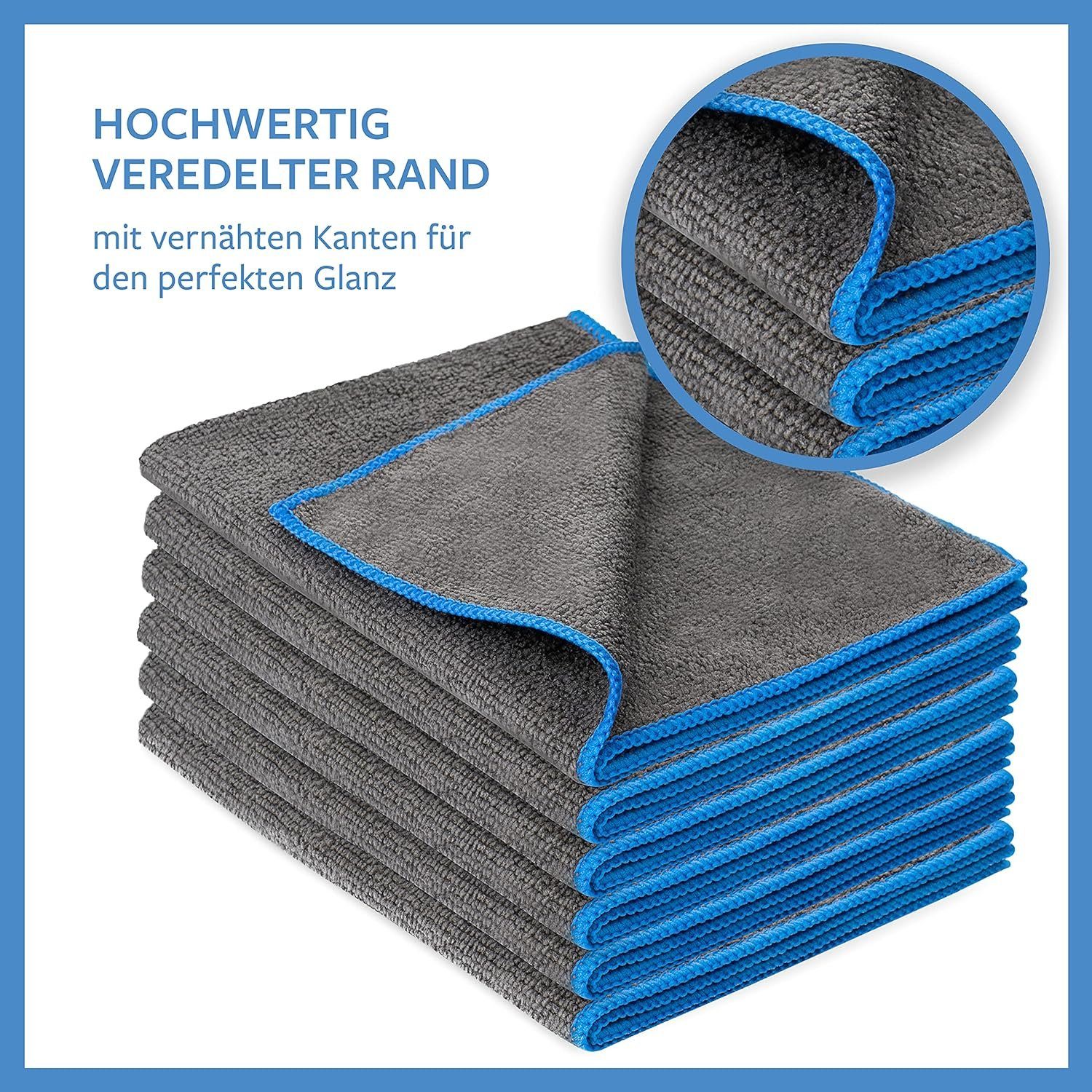 Polyamide, GSM 20% cm, Mikrofasertuch 6-tlg., 220 Autopolitur, (80% Poliertuch) Trockentuch, und Haushalt, CARBIGO Allzwecktücher / 30x40 Microfasertücher Polyester Autopflege Set,