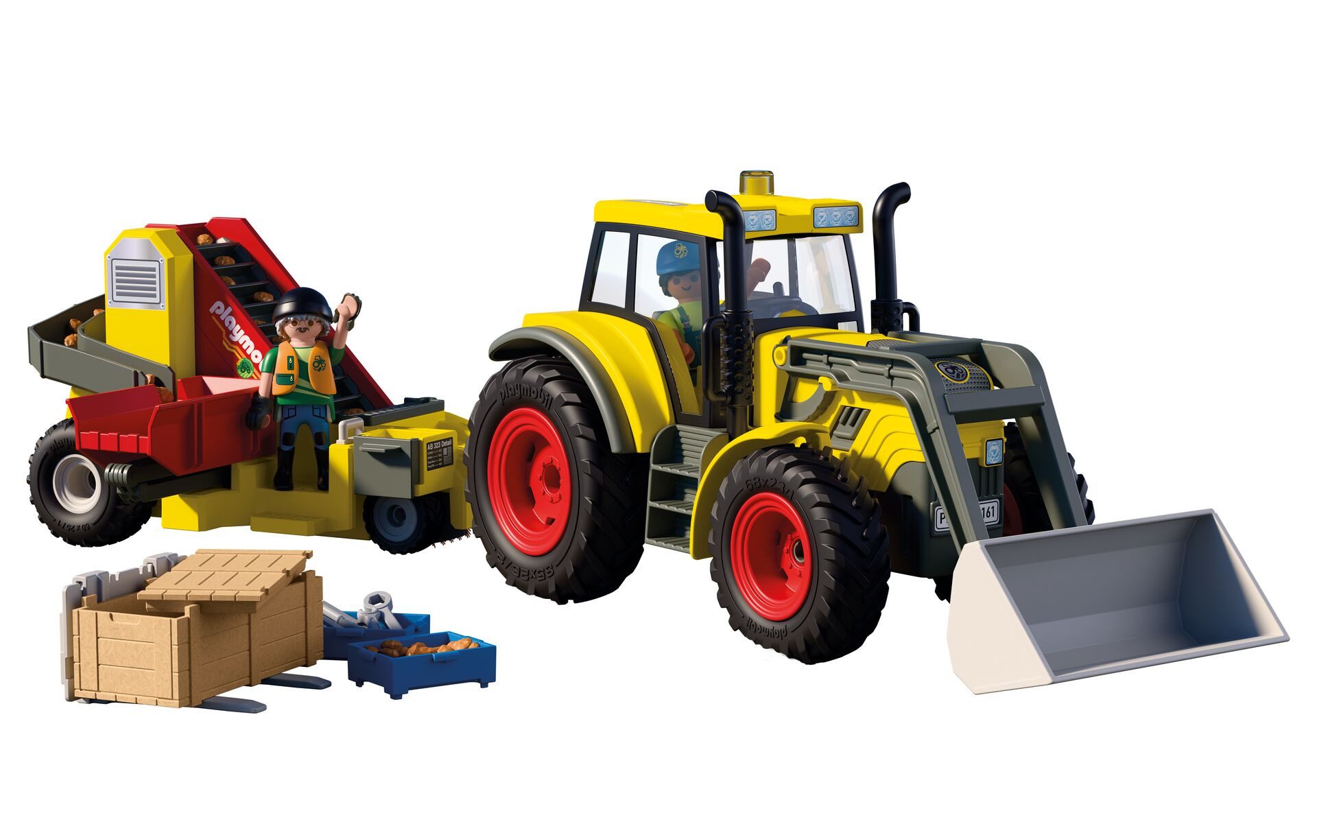 Playmobil® Großer Traktor mit Kartoffelroder (72161), Country Konstruktions-Spielset, Made in Europe