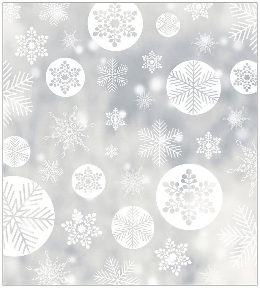 Fensterfolie Look Snowy white, MySpotti, halbtransparent, glatt, 90 x 100 cm,  statisch haftend