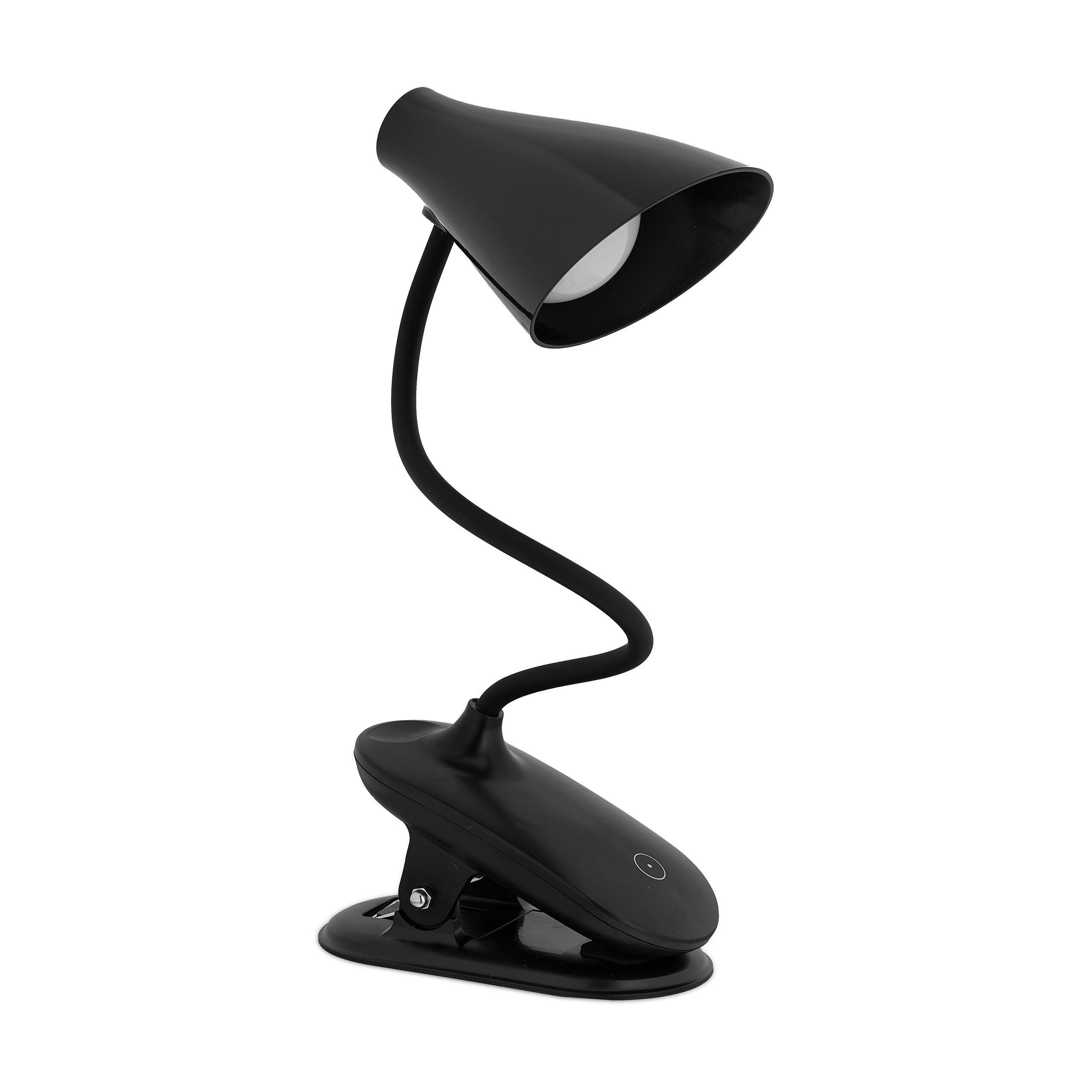 relaxdays LED Leselampe LED Klemmlampe mit Touch-Funktion, Schwarz