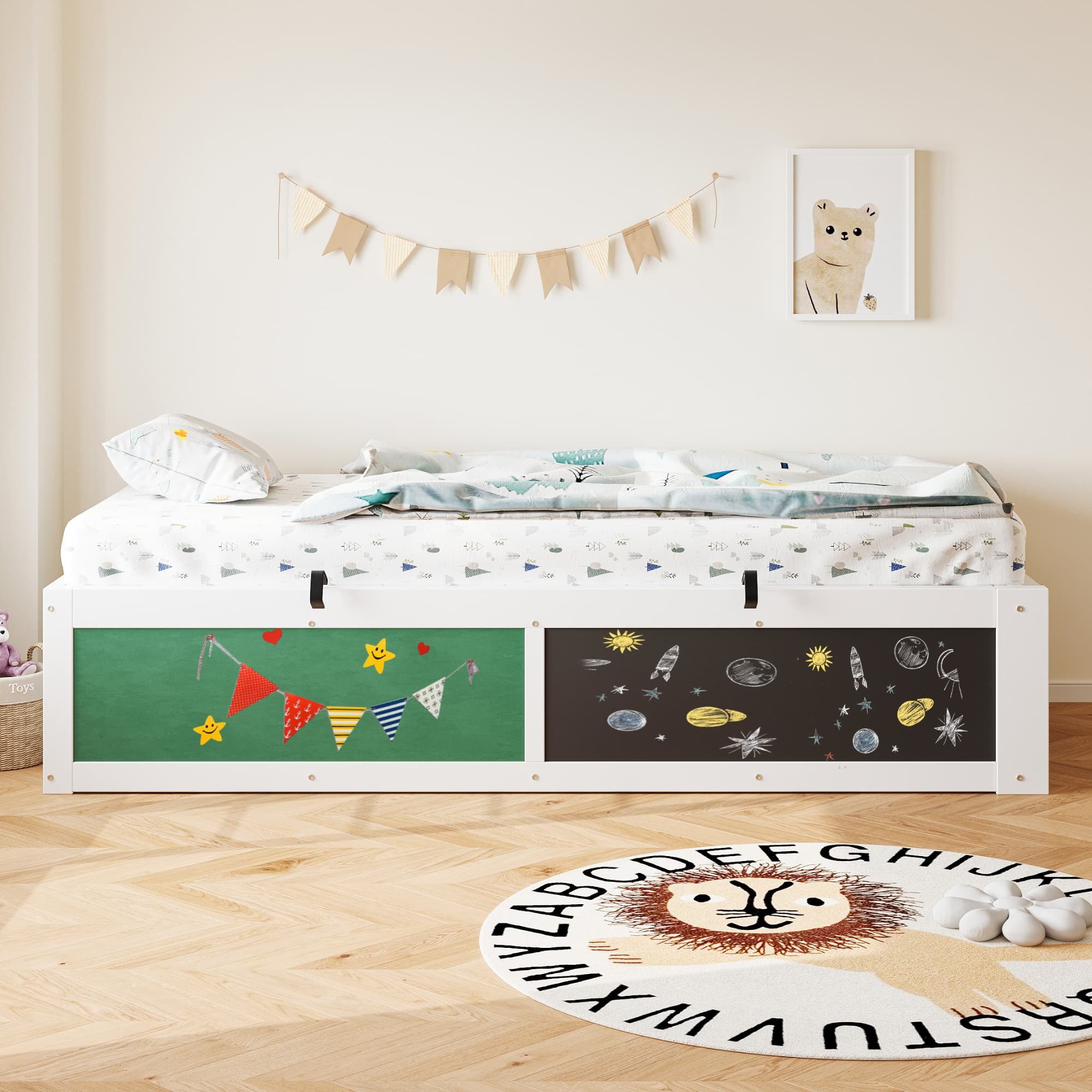 ANYSUN Jugendbett Holzbett chreibplatte (Set, bett), Hausbett