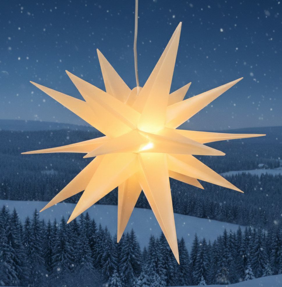 Guru-Shop LED-Stern für außen 3D Außenstern Kaspar, Weihnachtsstern,.., Leuchtmittel inklusive