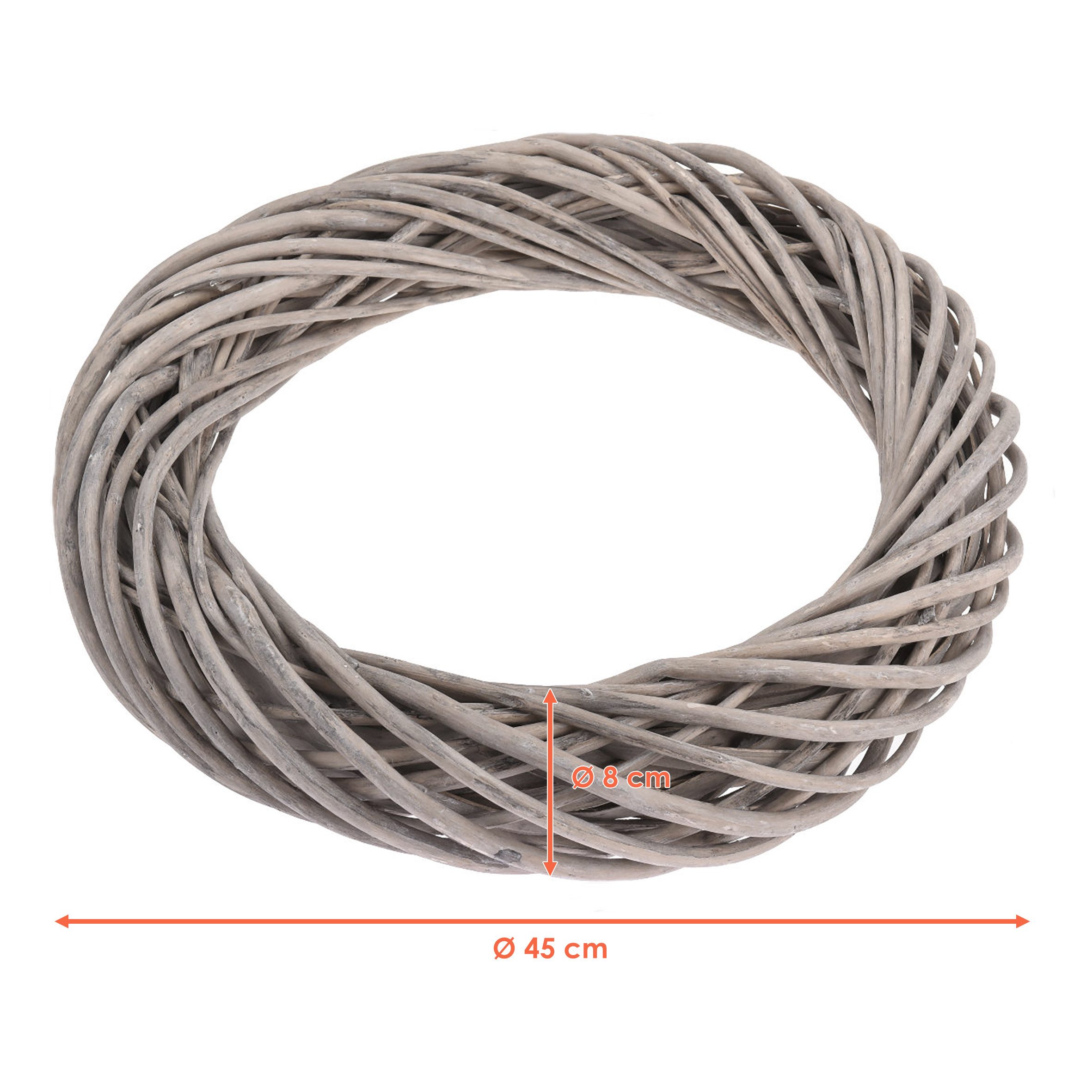 Spetebo Dekokranz Deko Kubu Rattankranz - ca. Ø 45 cm, Weidenkranz zum Deko günstig online kaufen