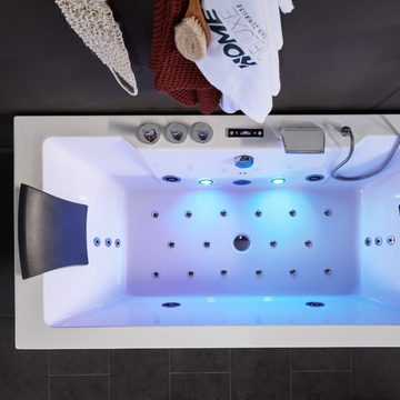 HOME DELUXE Whirlpool-Badewanne Whirlpool LAGUNA PURE - M, inkl. komplettem Zubehör, Spa, 2 Personen