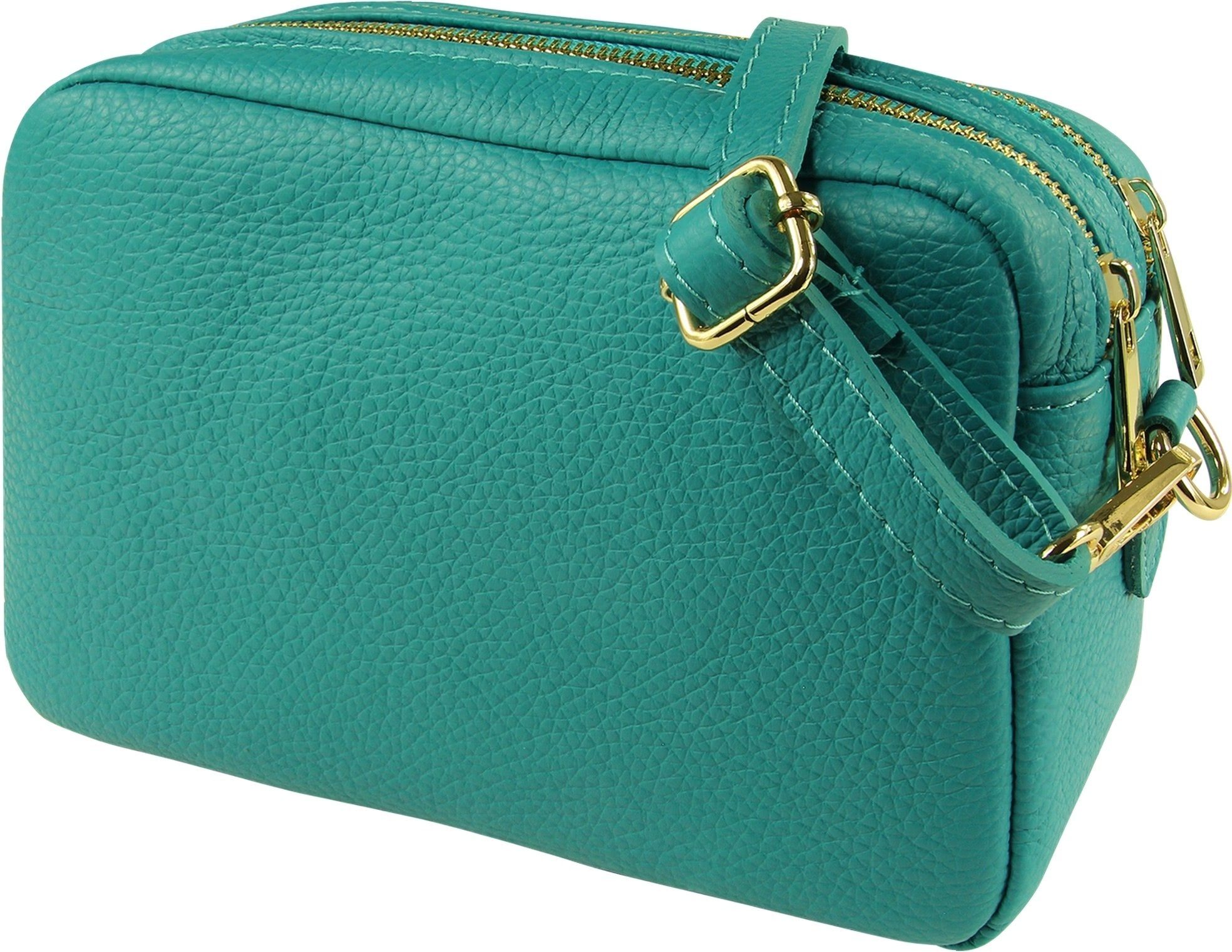 Toscanto Umhängetasche Toscanto Tasche türkis Umhängetasche (Umhängetasche), Damen Umhängetasche Leder, türkis, Größe ca. 22cm