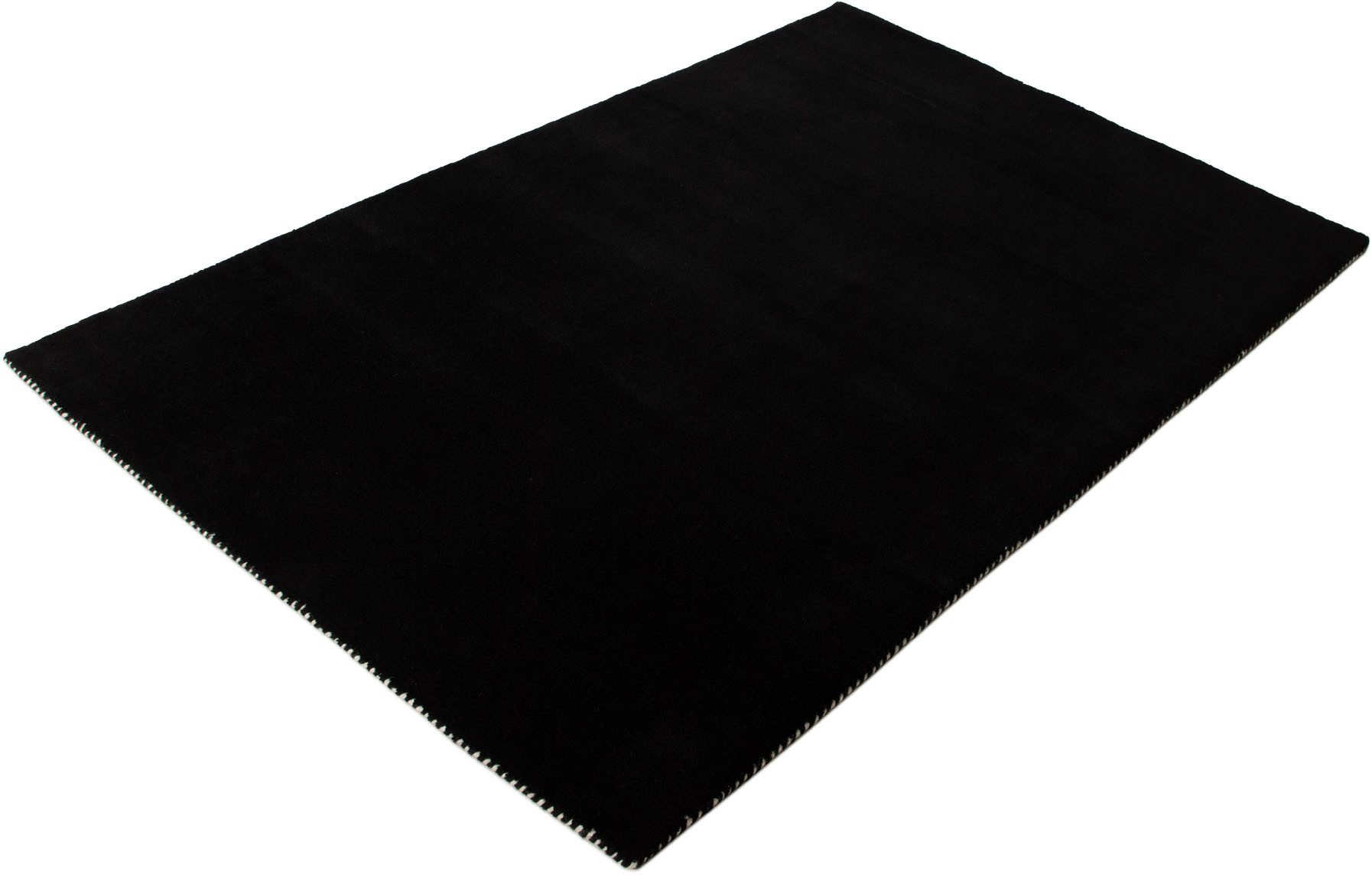 carpetfine Wollteppich Gabbeh Lola Uni, rechteckig, Höhe: 14 mm, mit natürlichem Pflanzenmaterial von Hand gewebt, auch in Rund