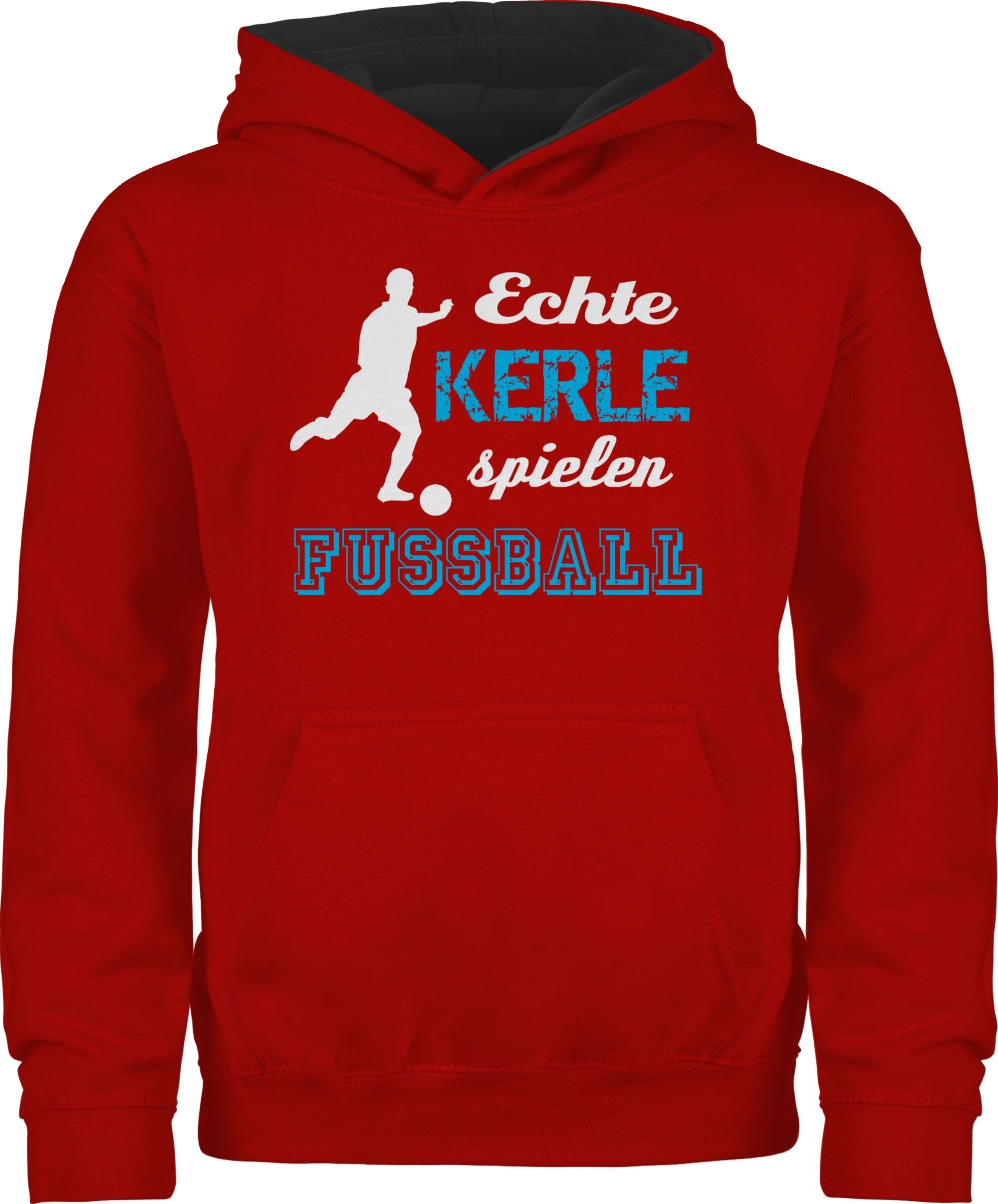 Fußball spielen Hoodie 1 Echte Sport Kleidung Kerle Kinder Shirtracer Rot/Schwarz