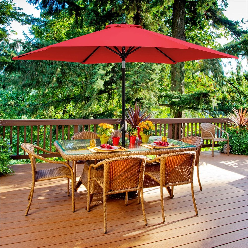 Yaheetech Sonnenschirm Φ 226/269/294 cm, Garten- und Marktschirm mit 6 Meta günstig online kaufen