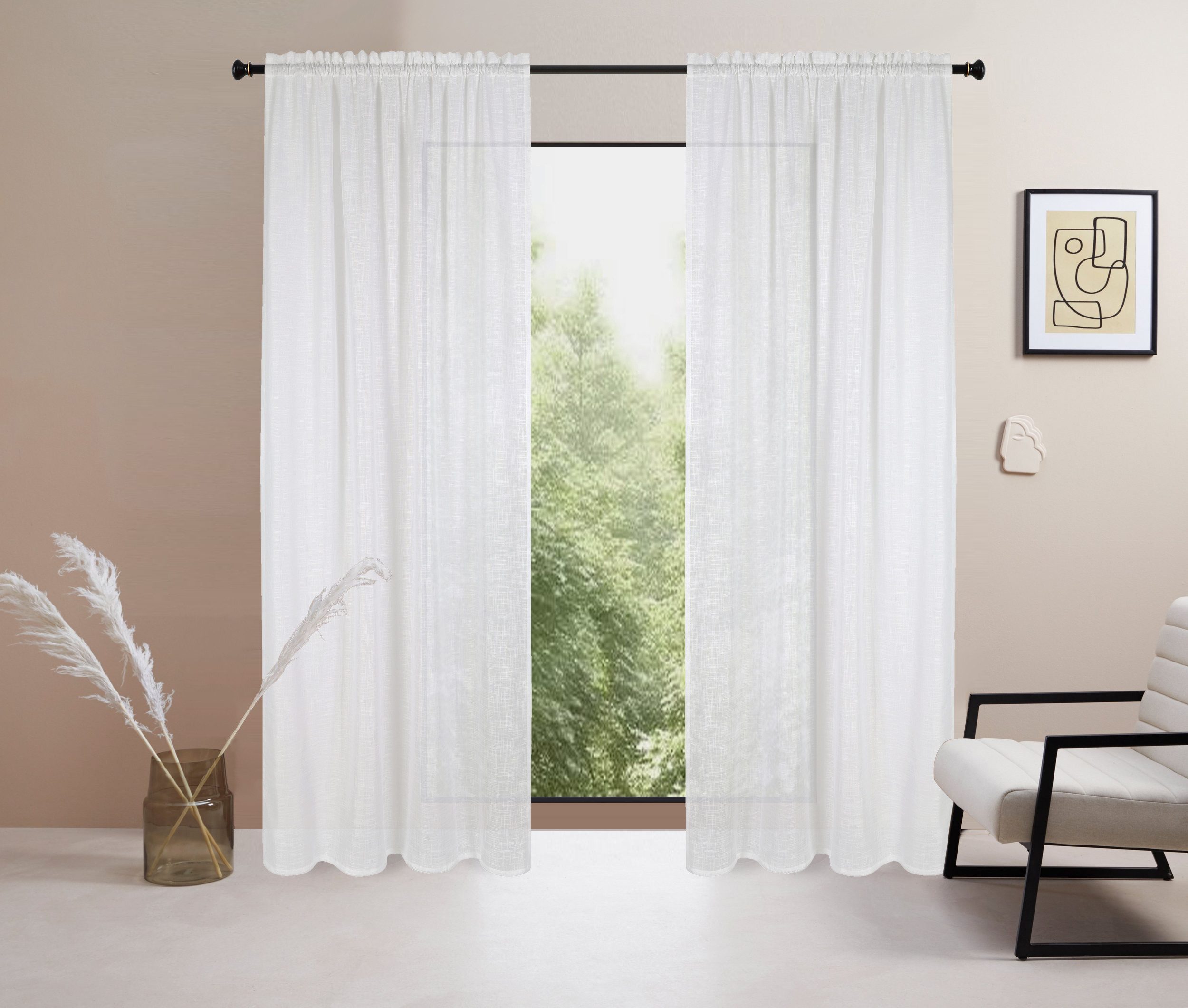 LeGer Home by Lena Gercke Gardine Marusha (1 St), Stangendurchzug, halbtran günstig online kaufen