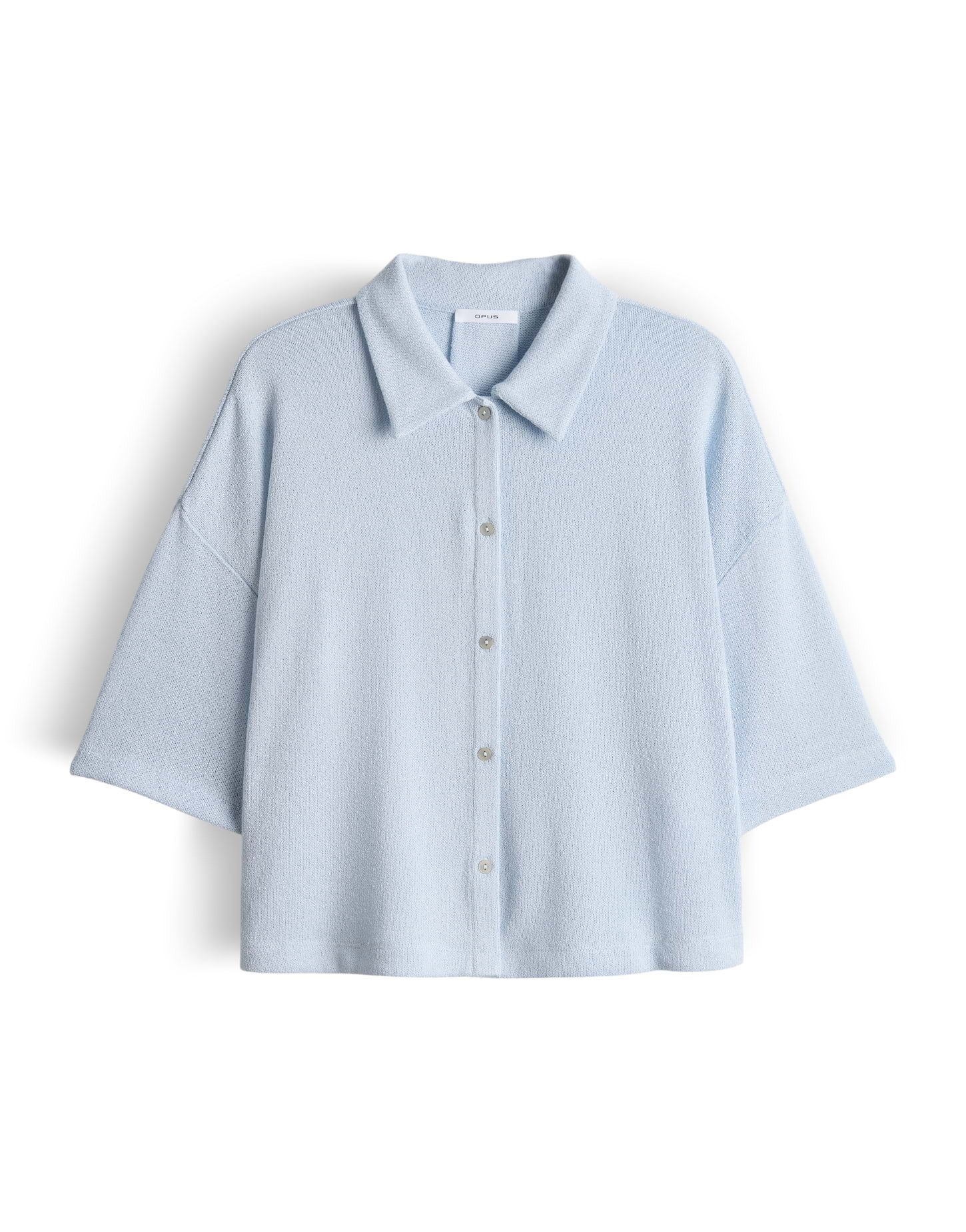 OPUS Poloshirt Jerseyshirt in feiner Strickoptik Lockere Passform, Kellerfa günstig online kaufen