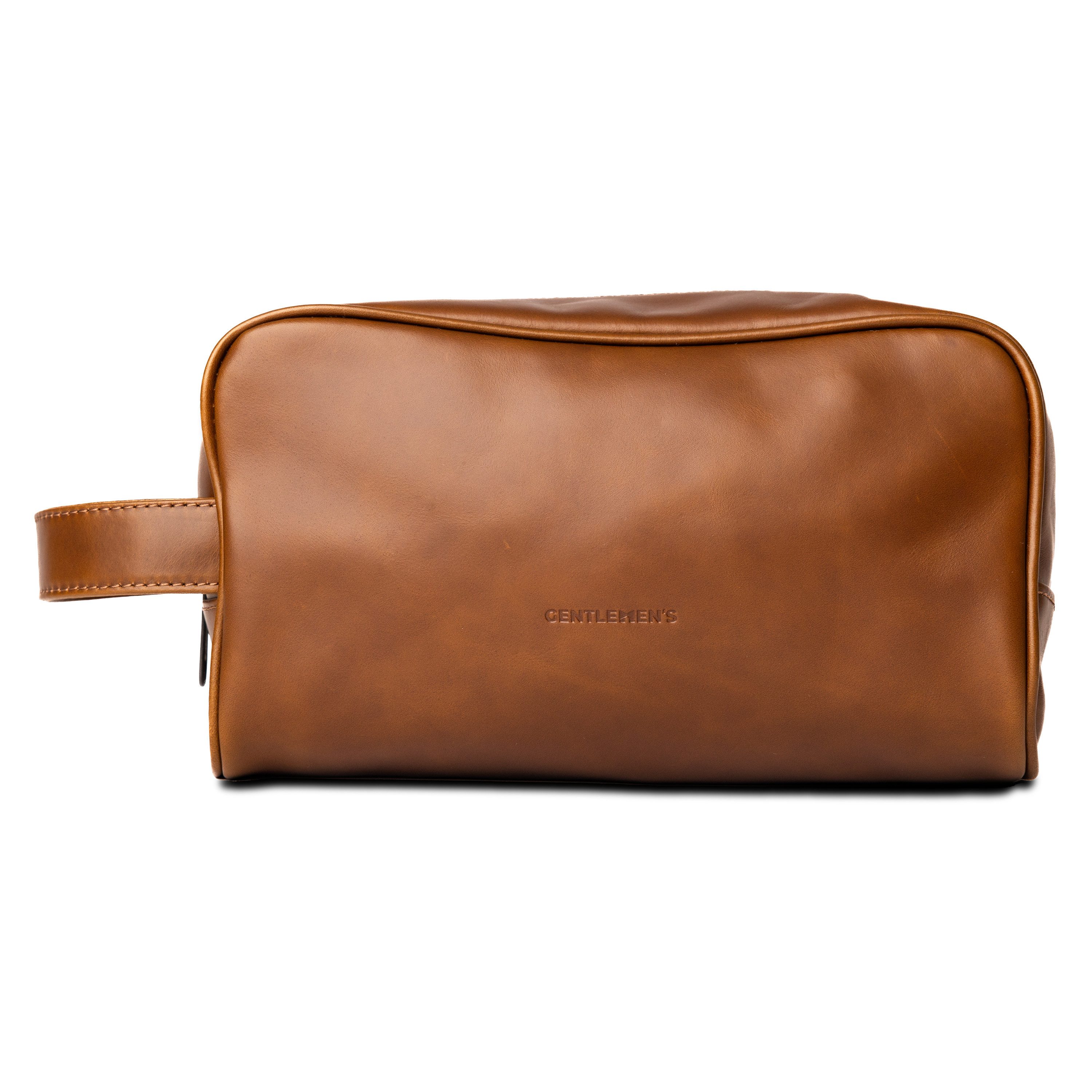 Gentlemen's Kulturbeutel Kulturbeutel aus Leder – Stilvoll, hochwertig & wasserabweisend, Echtleder, geräumiges Hauptfach, Gentlemen's Luggage Protect