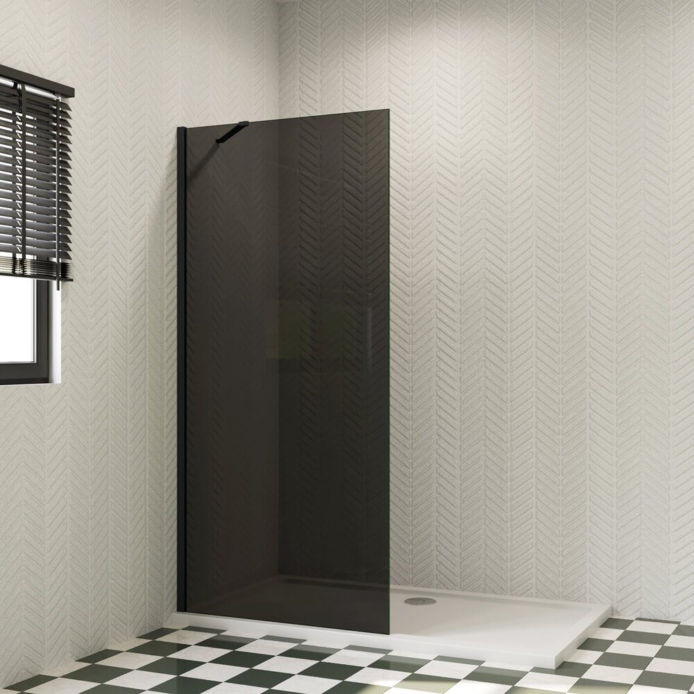 duschspa Duschwand 8mm 80-140cm schwarze Duschkabine Walk in Dusche Glastre günstig online kaufen