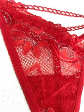 Elegant Love Tangaslip Slip Ouvert, Spitze Sexy Unterwäsche Dessous erotische Lingerie Slip