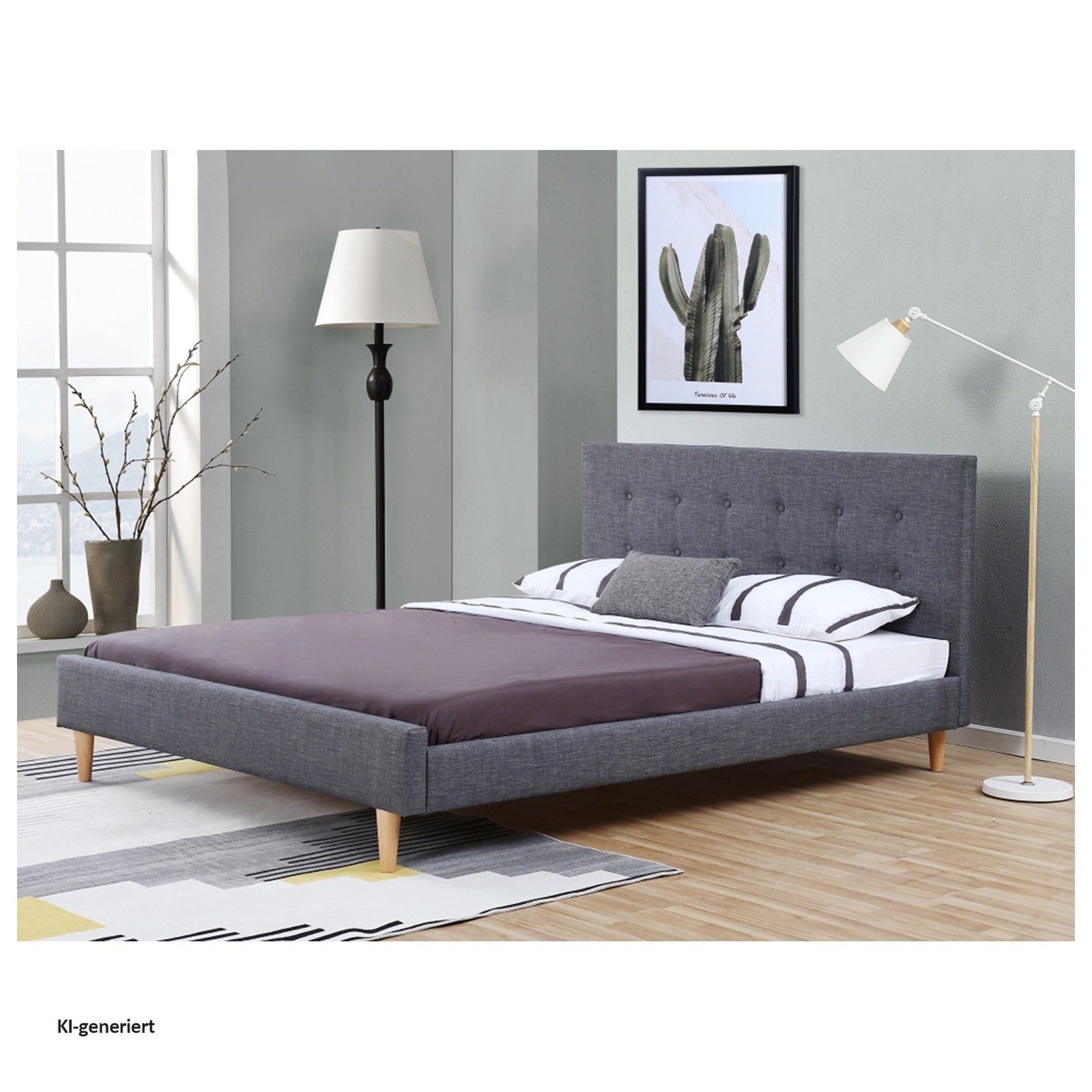HTI-Living Bett Bett inkl. Lattenrost Liegefläche 90 x 200 cm (Stück, 1-tlg., 1 Bett ohne Matratze), Polsterbett Einzelbett