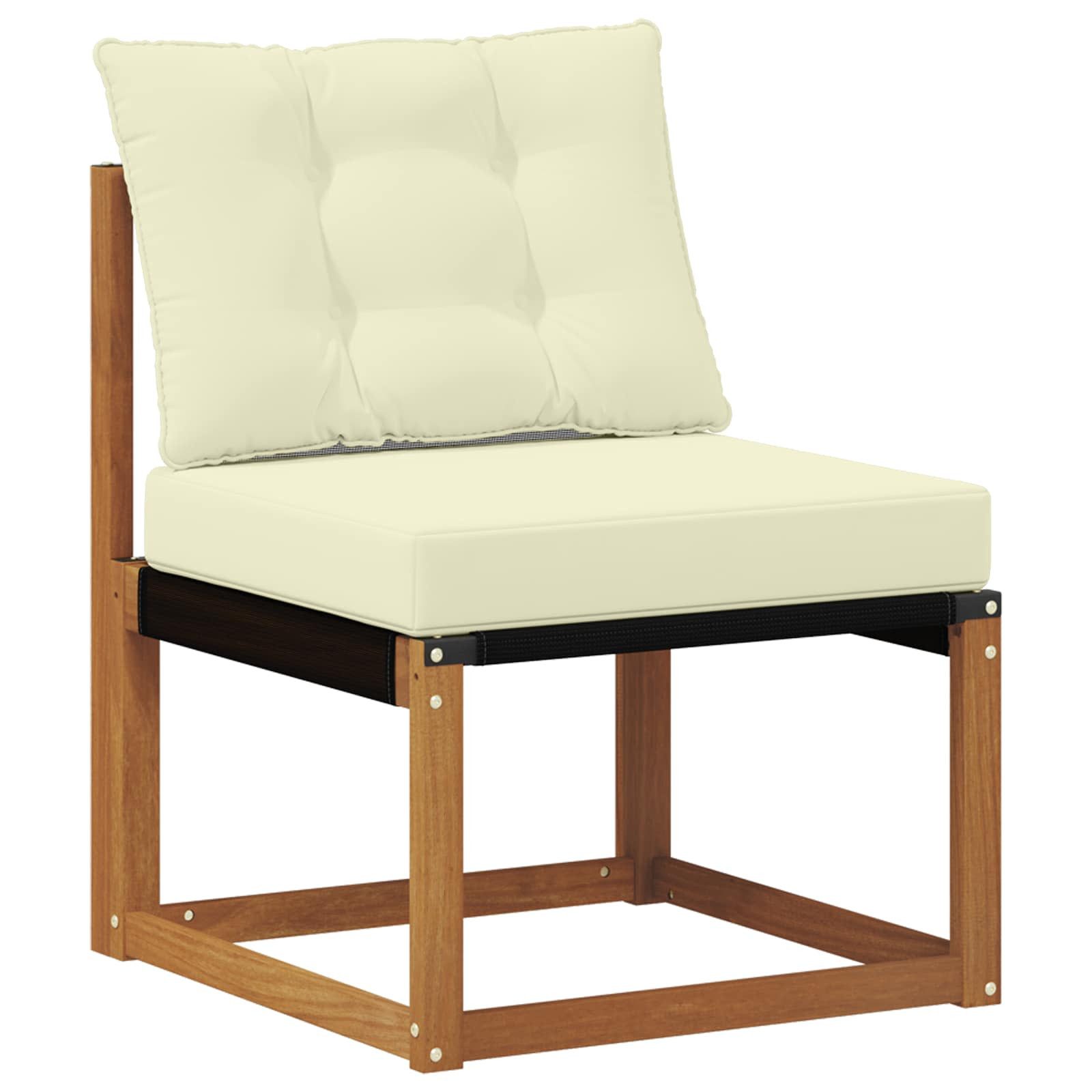 vidaXL Gartenlounge-Set Outdoor-Sofagarnitur 3 Stk. Natur und Creme, (3-tlg)