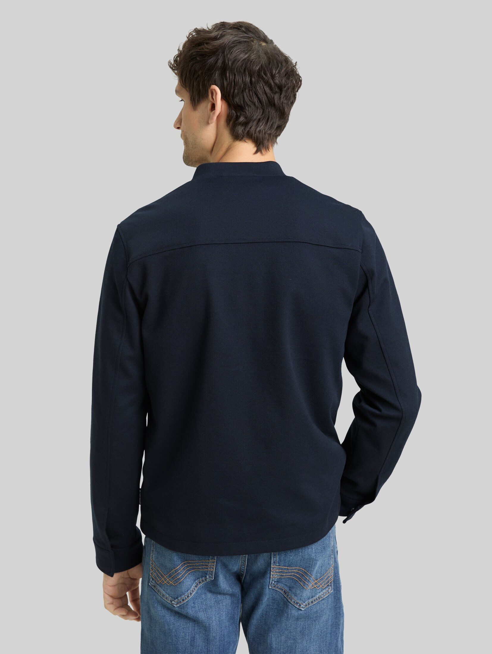 TOM TAILOR Sakko Blazer Piqué Bomberjacke mit Eingriffstaschen