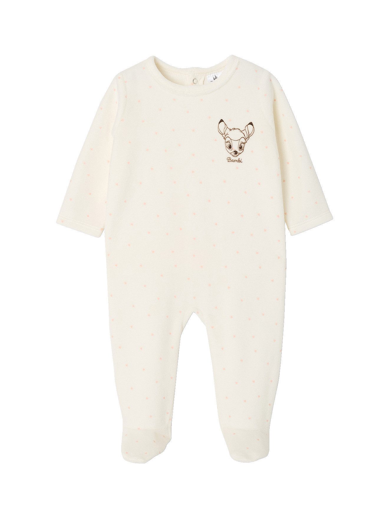 vertbaudet Schlafoverall Baby Samt-Strampler Disney Animals BAMBI – Bild 2 von 5