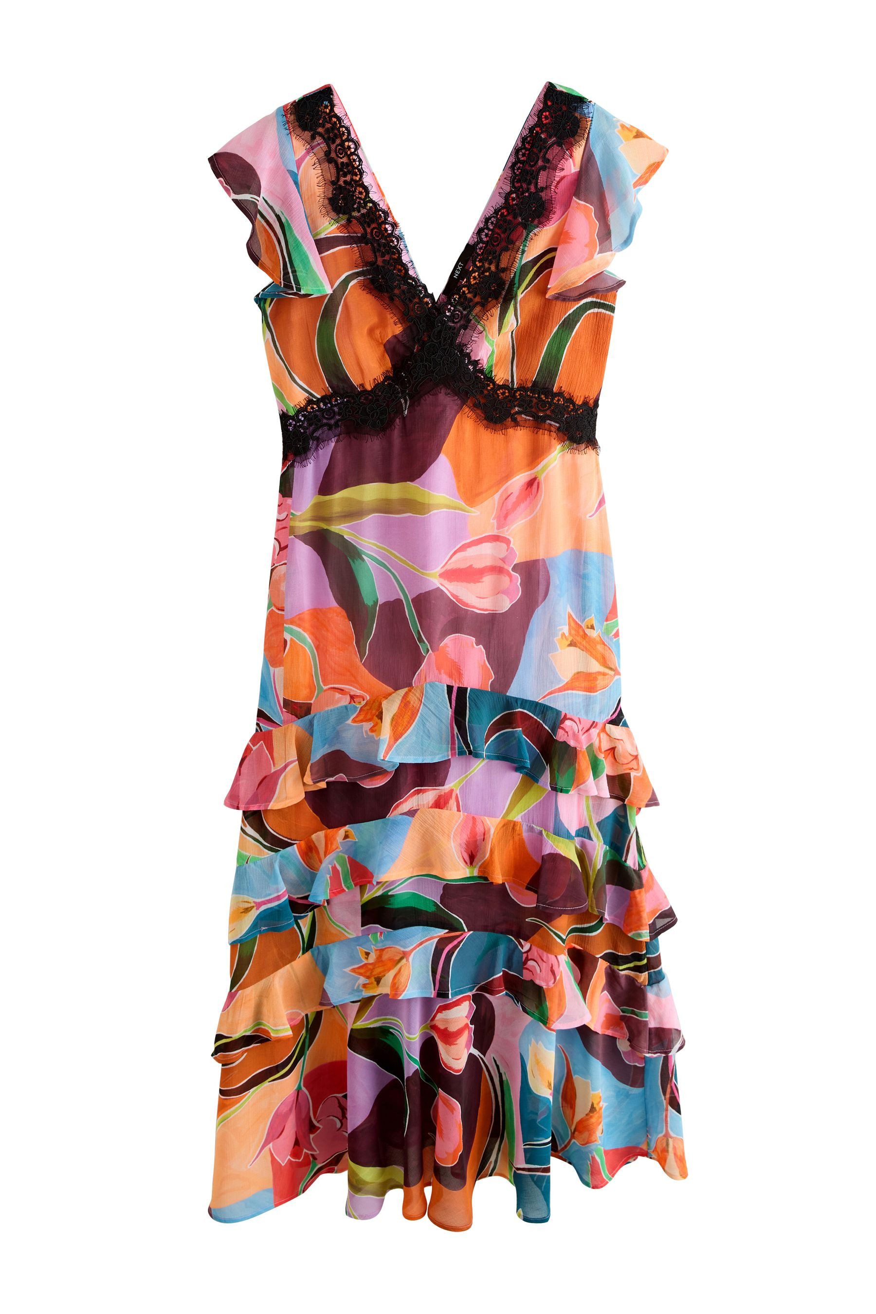 Next Maxikleid Festliches, gestuftes Maxikleid mit Spitze (1-tlg) günstig online kaufen