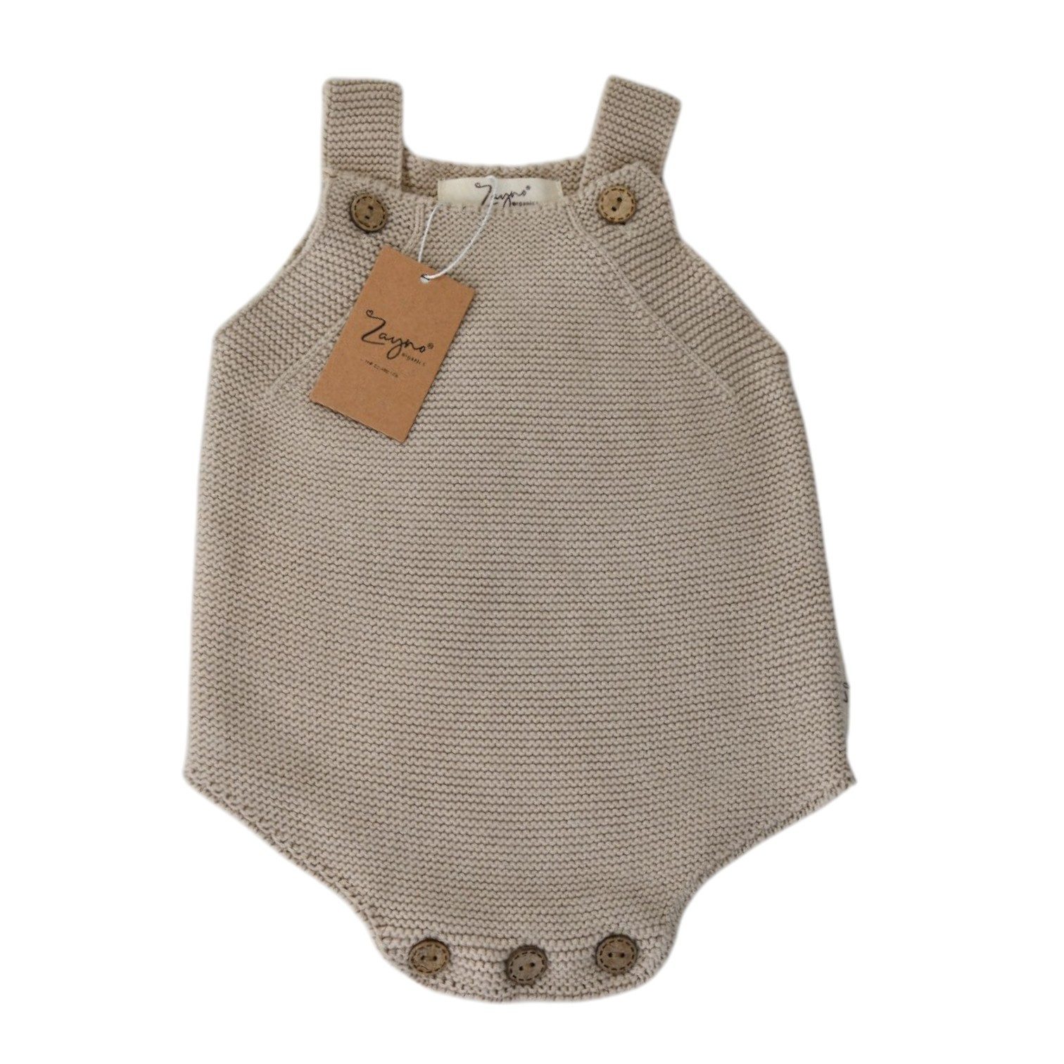 Zayno Body Unisex 9-12 Monate 100% Biobaumwolle in Naturbraun (Set, 1-tlg., Hergestellt aus 100% Biobaumwolle) Bügeln auf niedriger Temperatur