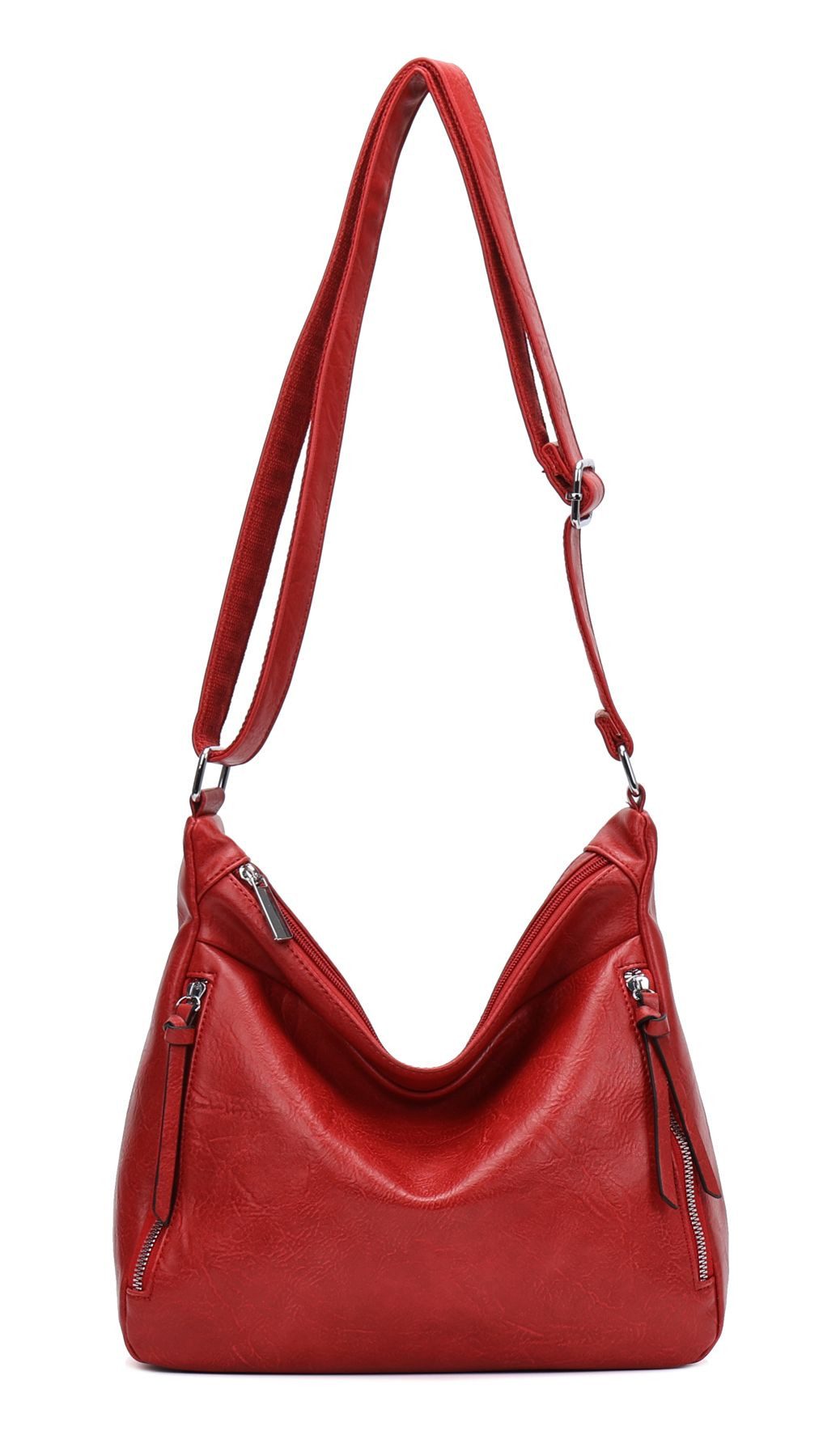 ITALYSHOP24 Schultertasche Damen Tasche Shopper Crossbody Handtasche Umhängetasche Beuteltasche, CrossOver Damentasche Hobo Bag Henkeltasche Reisetasche Leder Optik