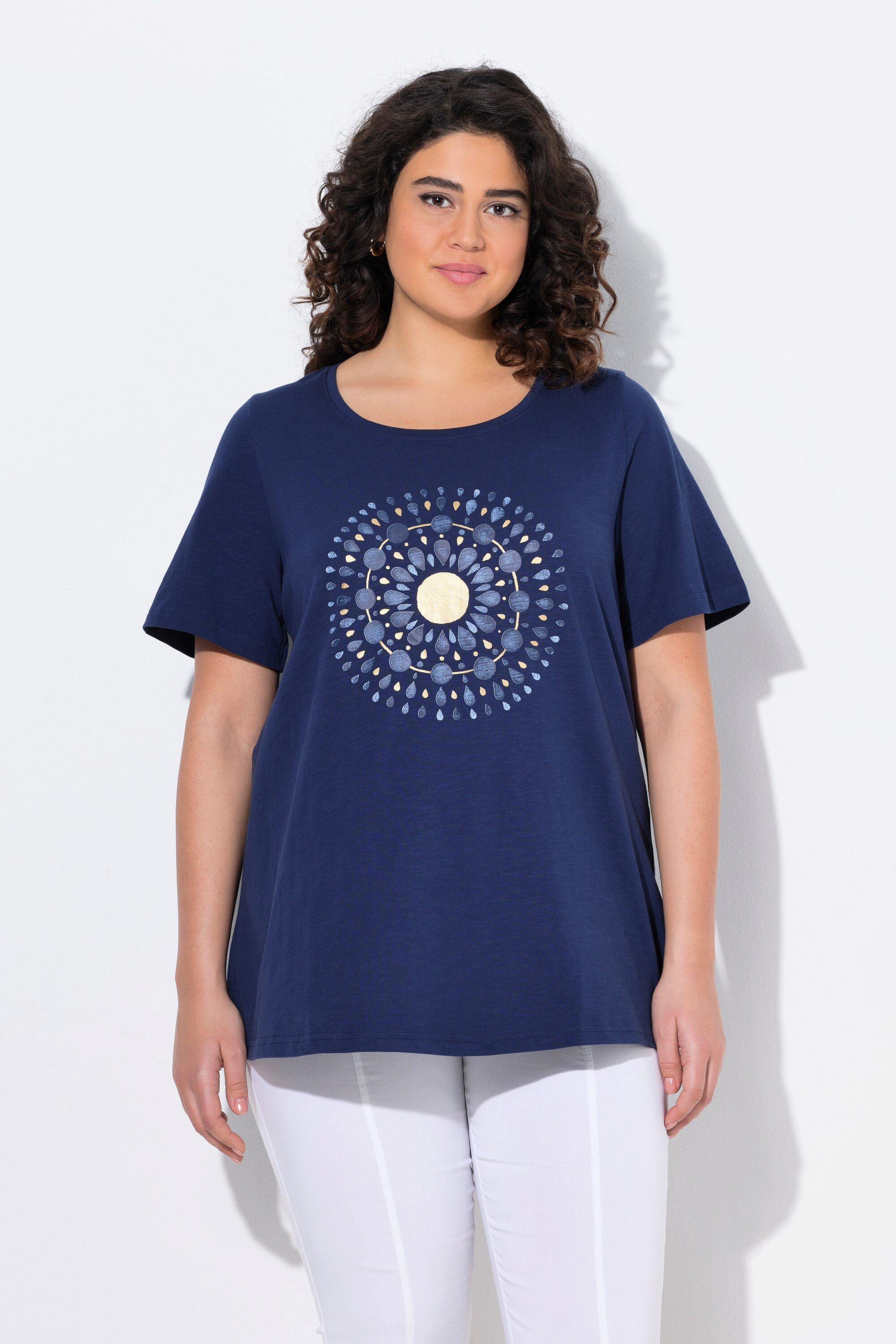 Ulla Popken T-Shirt T-Shirt Mandala A-Linie günstig online kaufen