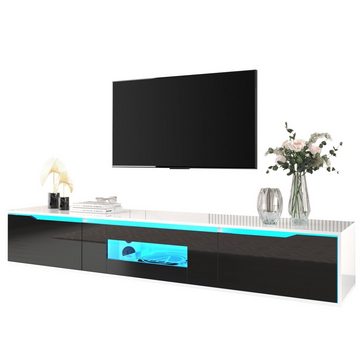 PFCTART TV-Schrank Hochglanz-TV-Schrank, mit farbwechselnder LED-Beleuchtung Breite 35 cm, Länge 180cm