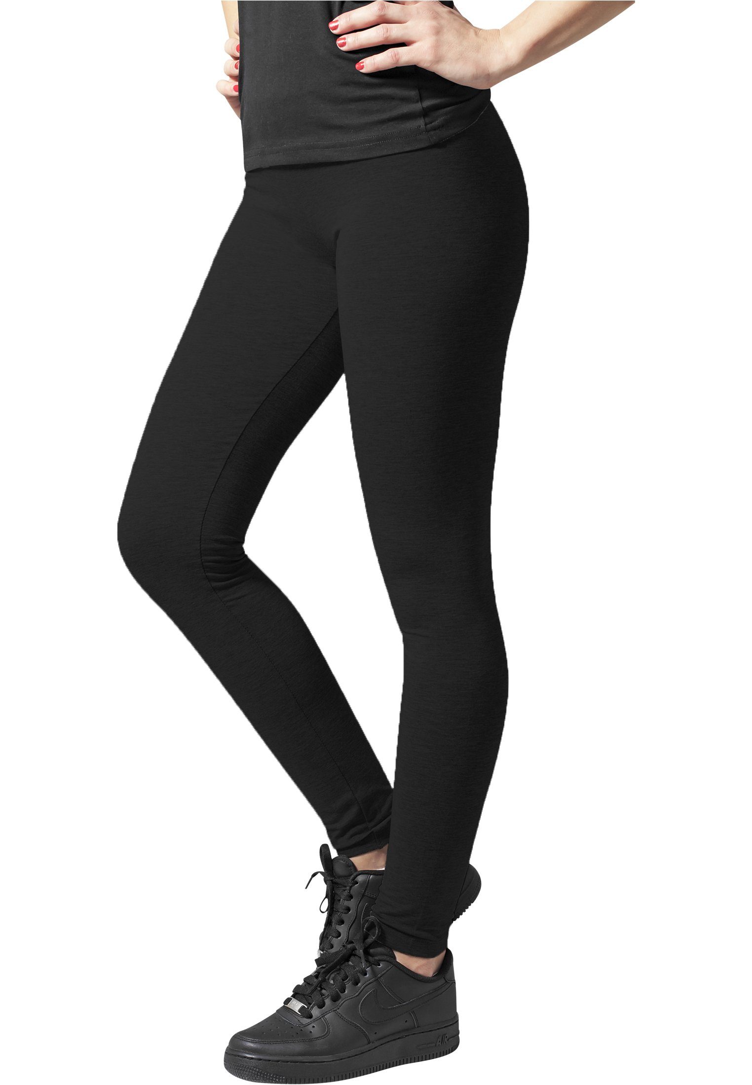 black Jersey Damen Leggings (1-tlg) Ladies Leggings URBAN TB605 CLASSICS Jersey