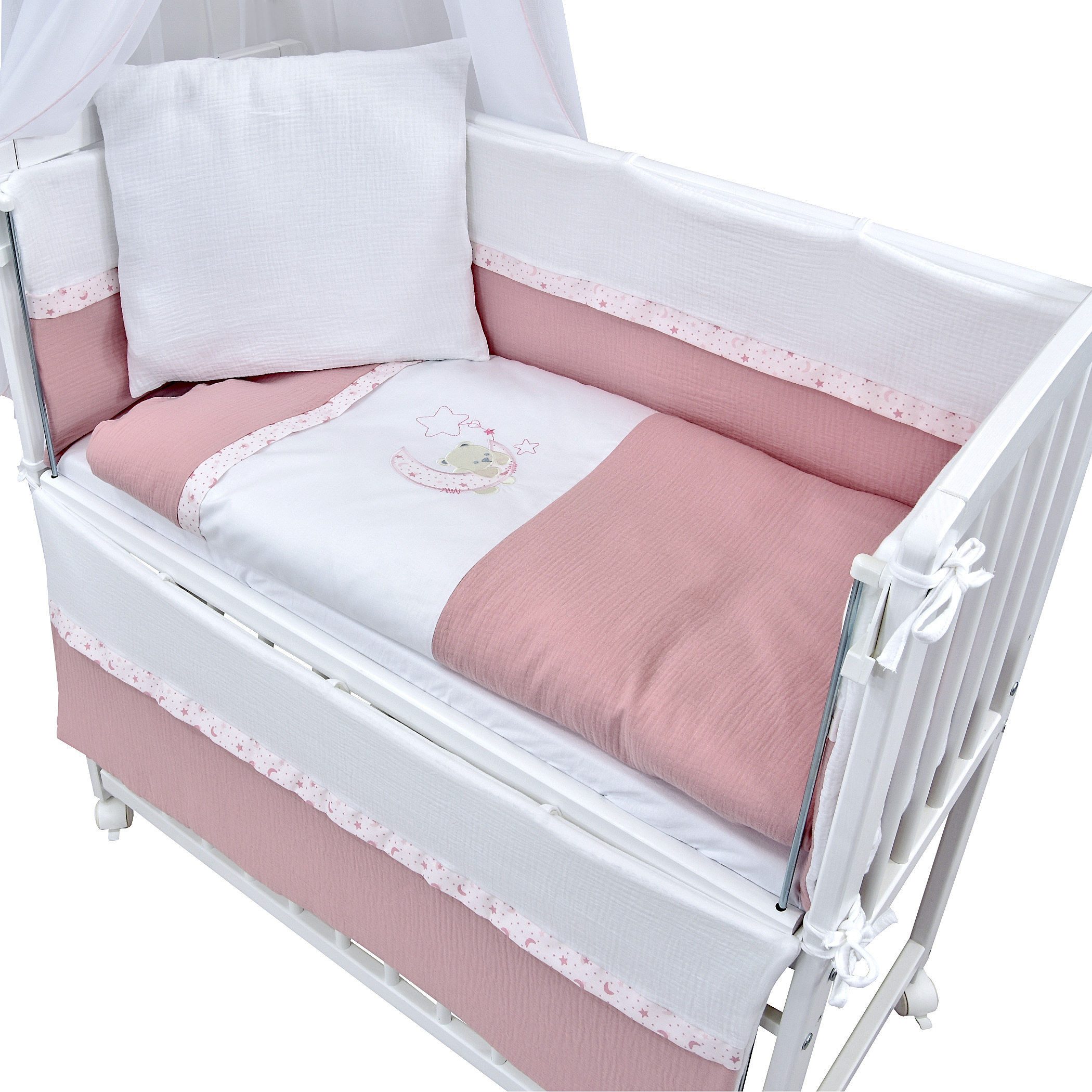 Baby-Delux Beistellbett Babybett Musselin Teddy Mond günstig online kaufen