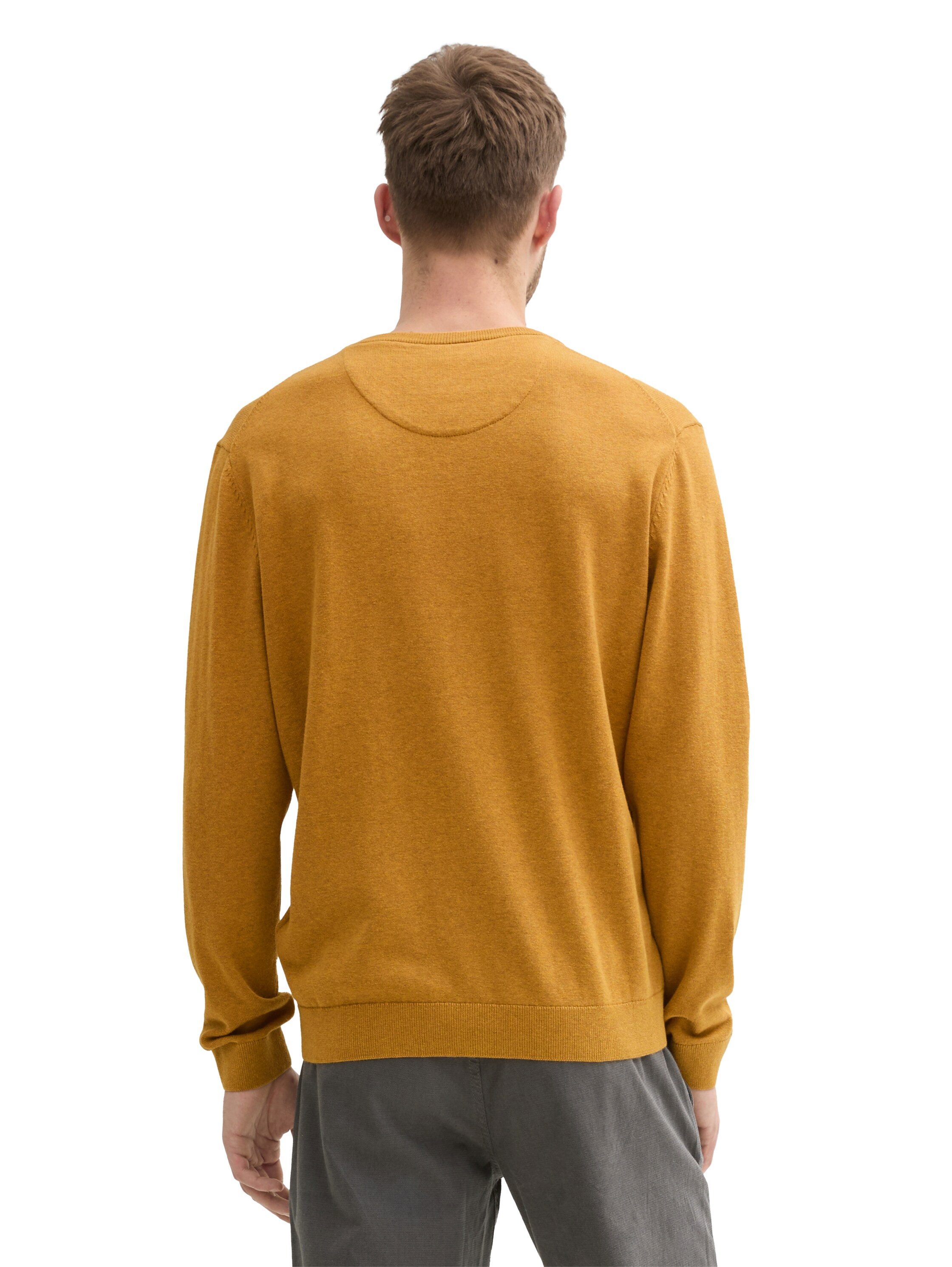 TOM TAILOR V-Ausschnitt-Pullover mit kleiner Logo-Stickerei günstig online kaufen